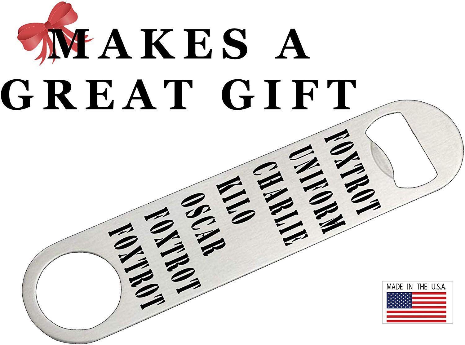 Rogue River Tactical Funny Military Alphabet Speed Bottle Opener Heavy Duty Gift For Veteran
