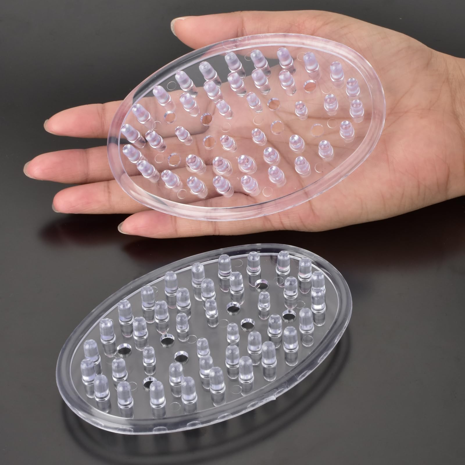2 Pieces Plastic Soap Dish Clear Bar Holder Tray Self Draining Soap Saver With Holes Soap Container For Bathroom Counter, Kitche
