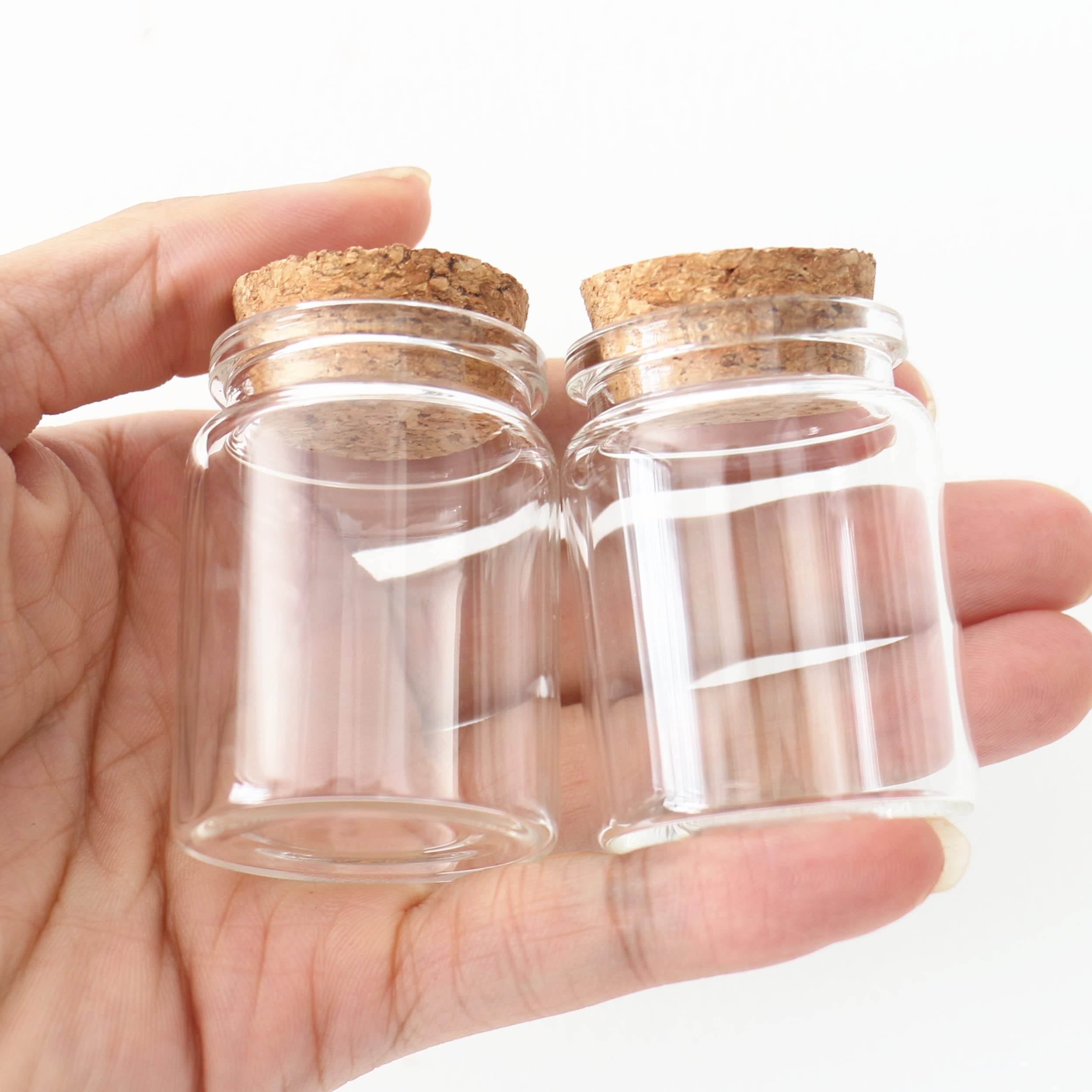 Bottlemaxjar 12 pcs 30ml Small Glass Bottle Vials Glass Jars with Cork Stopper Storage Bottle 30ml 26x37x50mm, Clear