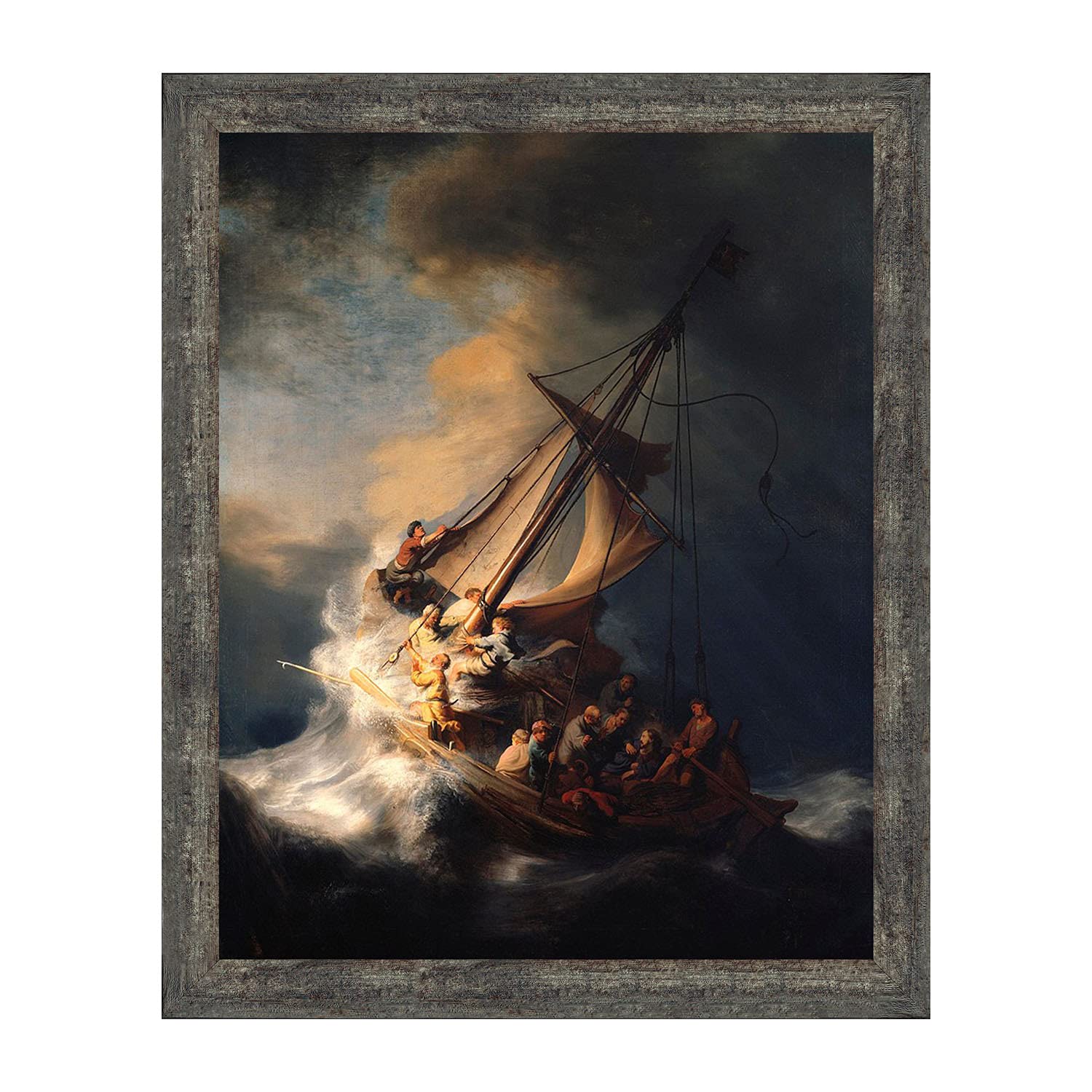 Storm On Sea Of Galilee By Rembrandt, World Famous Wall Art Collection, Beautiful Living Room Or Bedroom Decor, 2464Bw