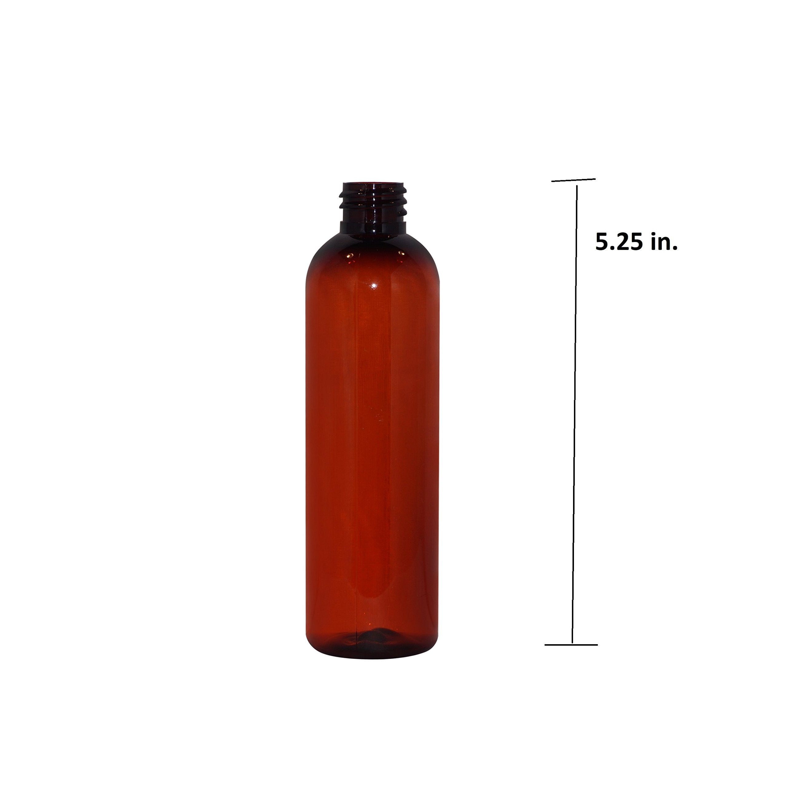 Wolfmoon Botanicals Wm (Set Of 6) 4Oz Amber Boston Round Refillable, Reusable Empty Plastic Bottles W/Twist Open Yorker Cap - Di