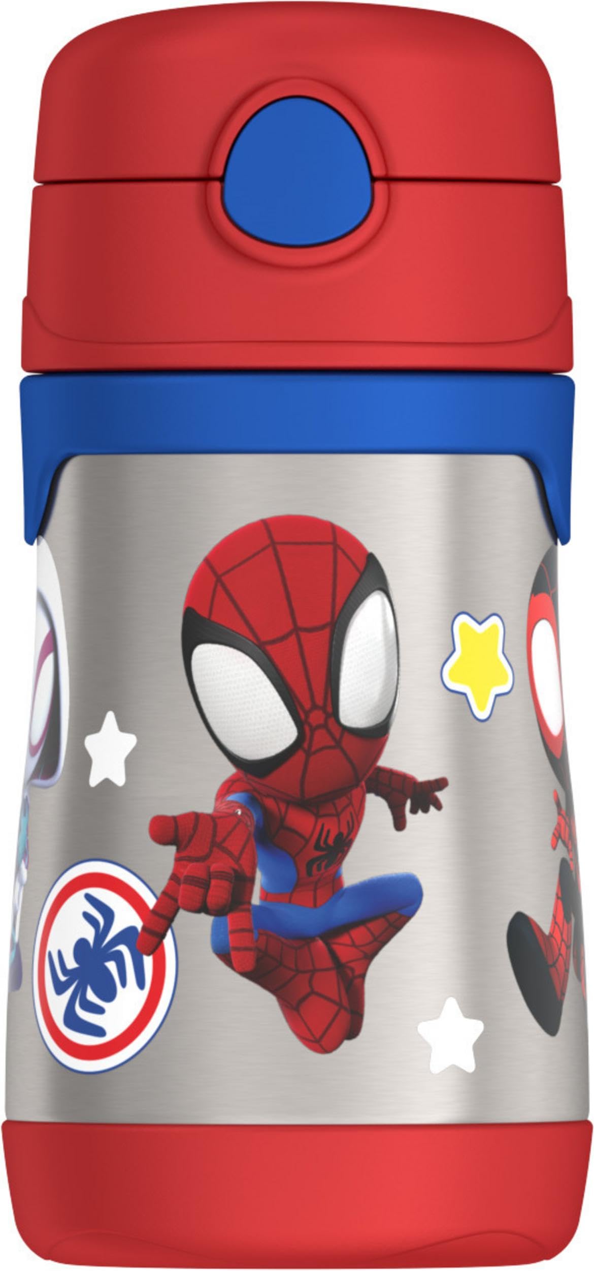 Thermos Vacuum Insulated Stainless Steel 10Oz Straw Bottle, Spidey And His Amazing