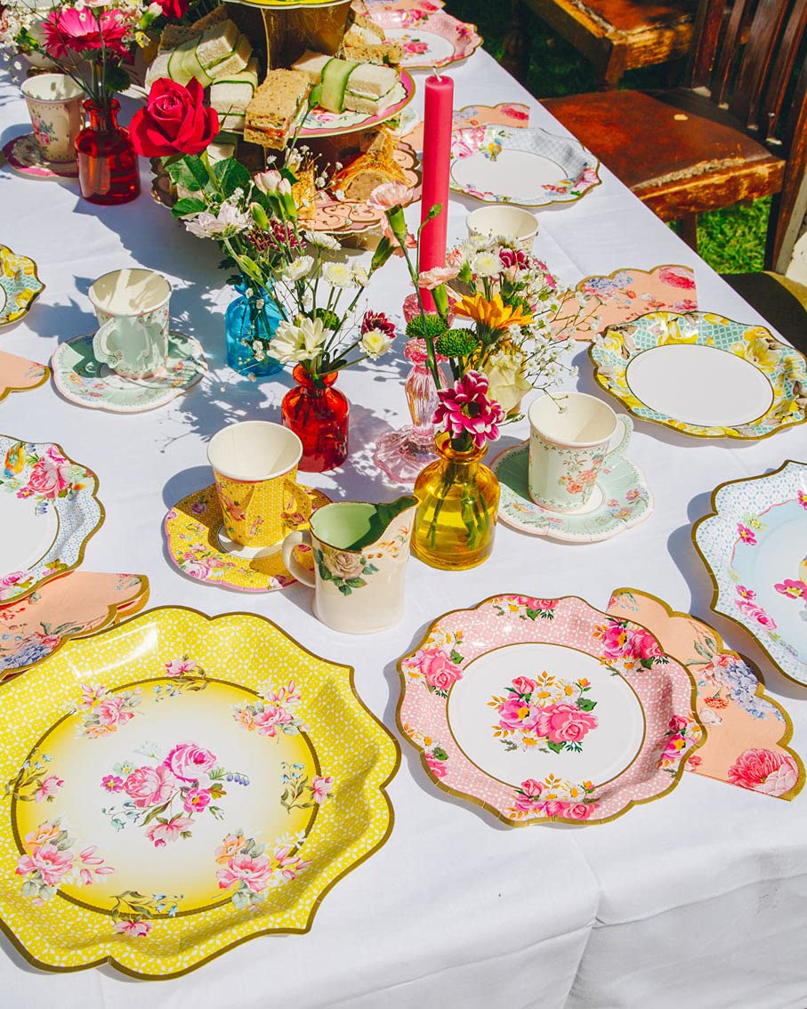 Talking Tables Truly Scrumptious Floral Plates For A Tea Party, Wedding, Multicolor (1)