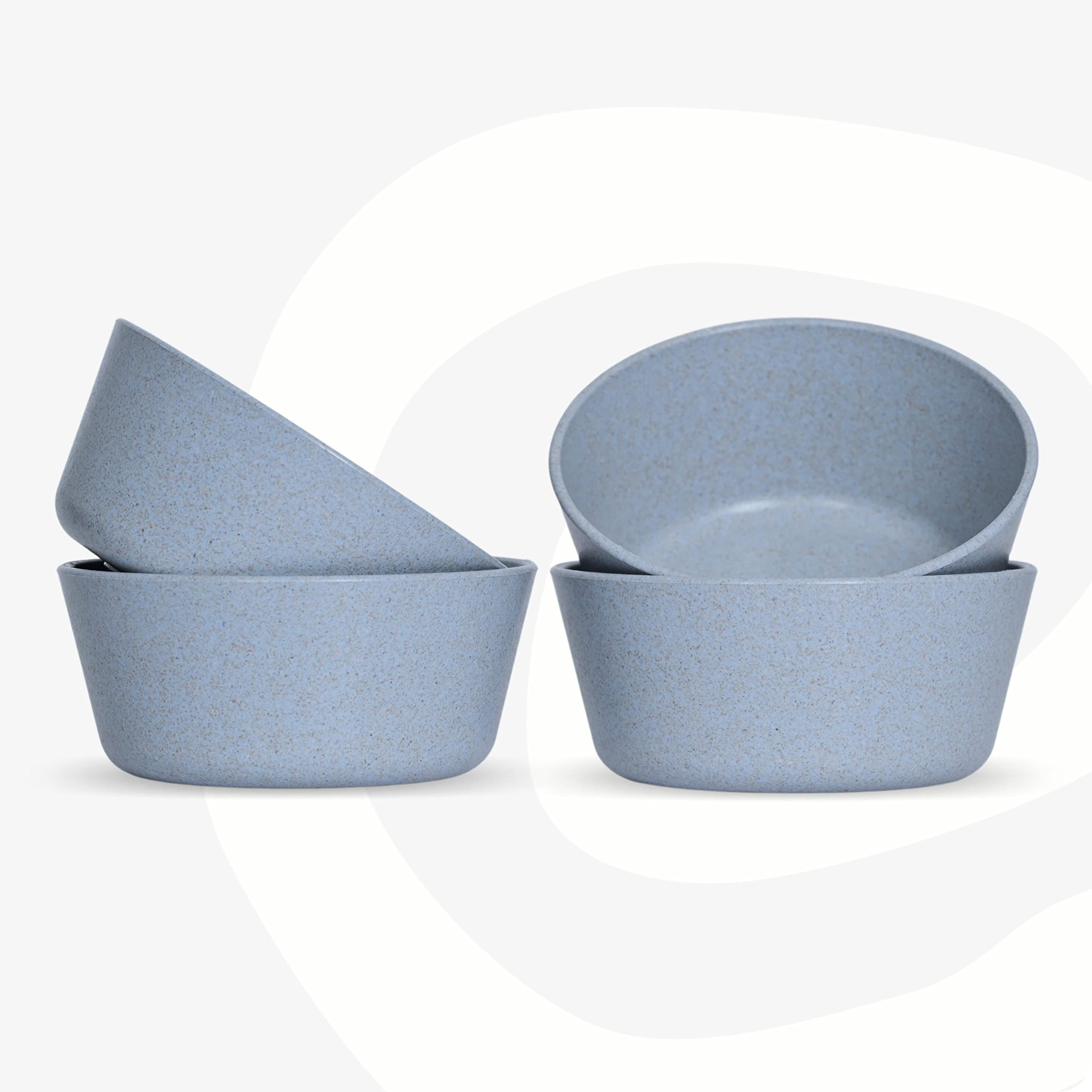 Eha Set Of 4 Earth-Friendly Small Curry Bowls For Kitchen | 175 Ml | Made With Bamboo Fibers & Rice Husk | Microwave Safe Bowl (