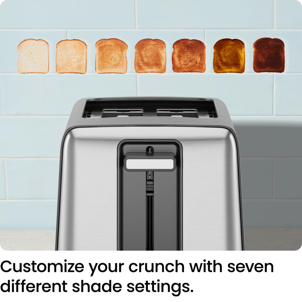 Toaster Alignment Chefman 2 Slice Toaster, Stainless Steel, 7 Shade Settings, Removable ...