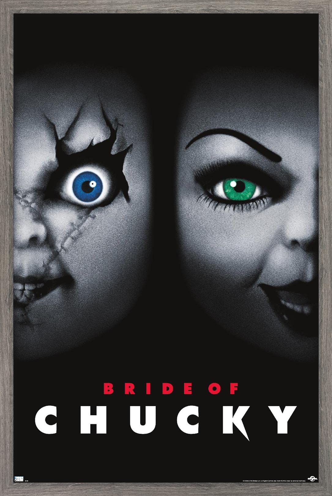 Trends International Child'S Play: Bride Of Chucky - One Sheet Wall Poster, 22.375'' X 34'', Barnwood Framed Version