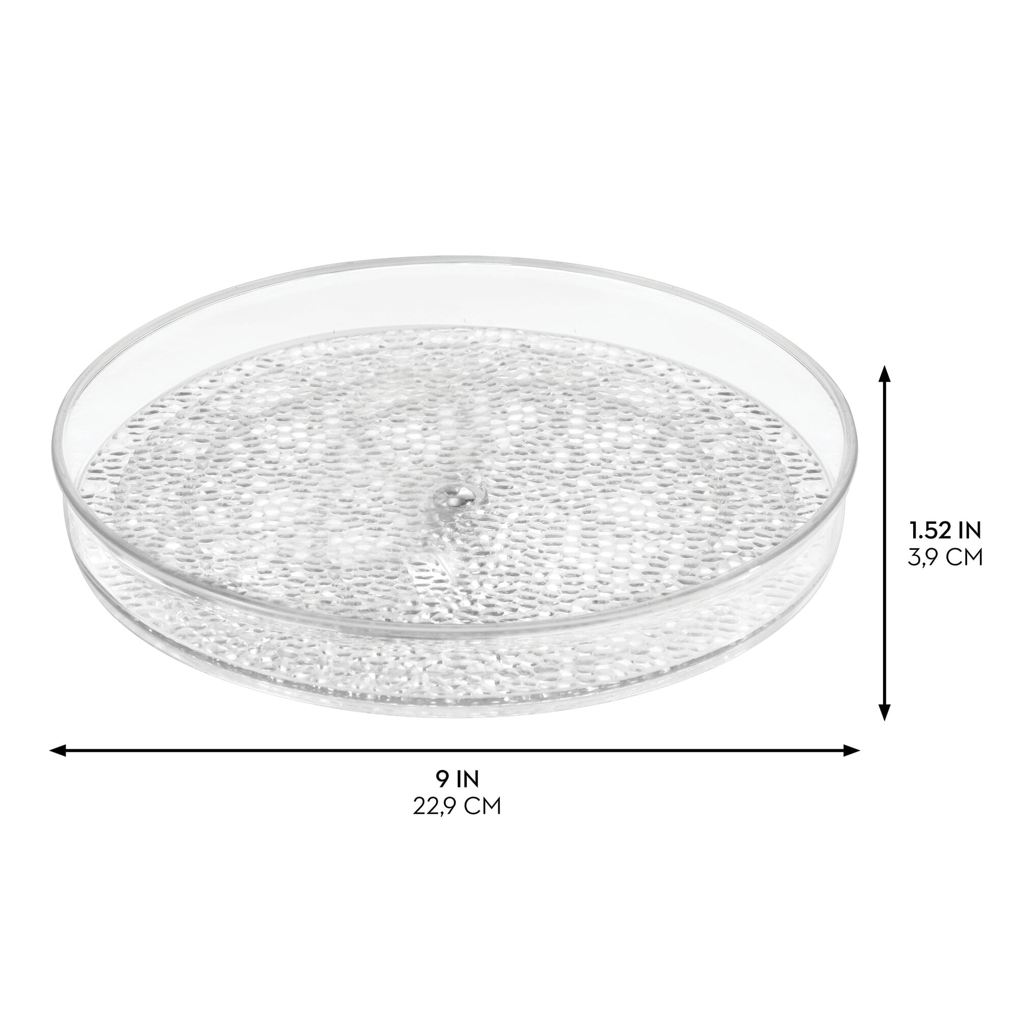 iDesign The Rain Collection Lazy Susan Turntable Organizer  9'' x 9'' x 1.5''  Clear