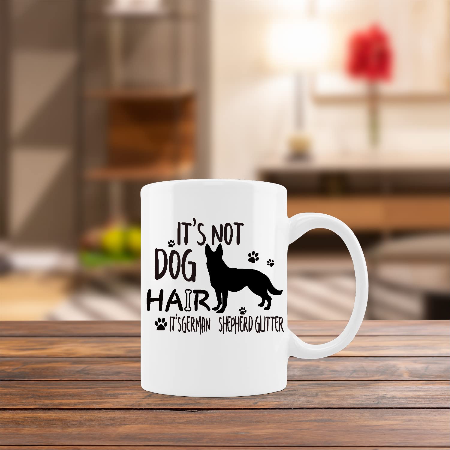 kunlisa Funny German Shepherd Dog Mug Cup,It's Not Dog Hair It's German Shepherd Glitter Ceramic Mug-11oz Coffee Milk Tea Mug Cu