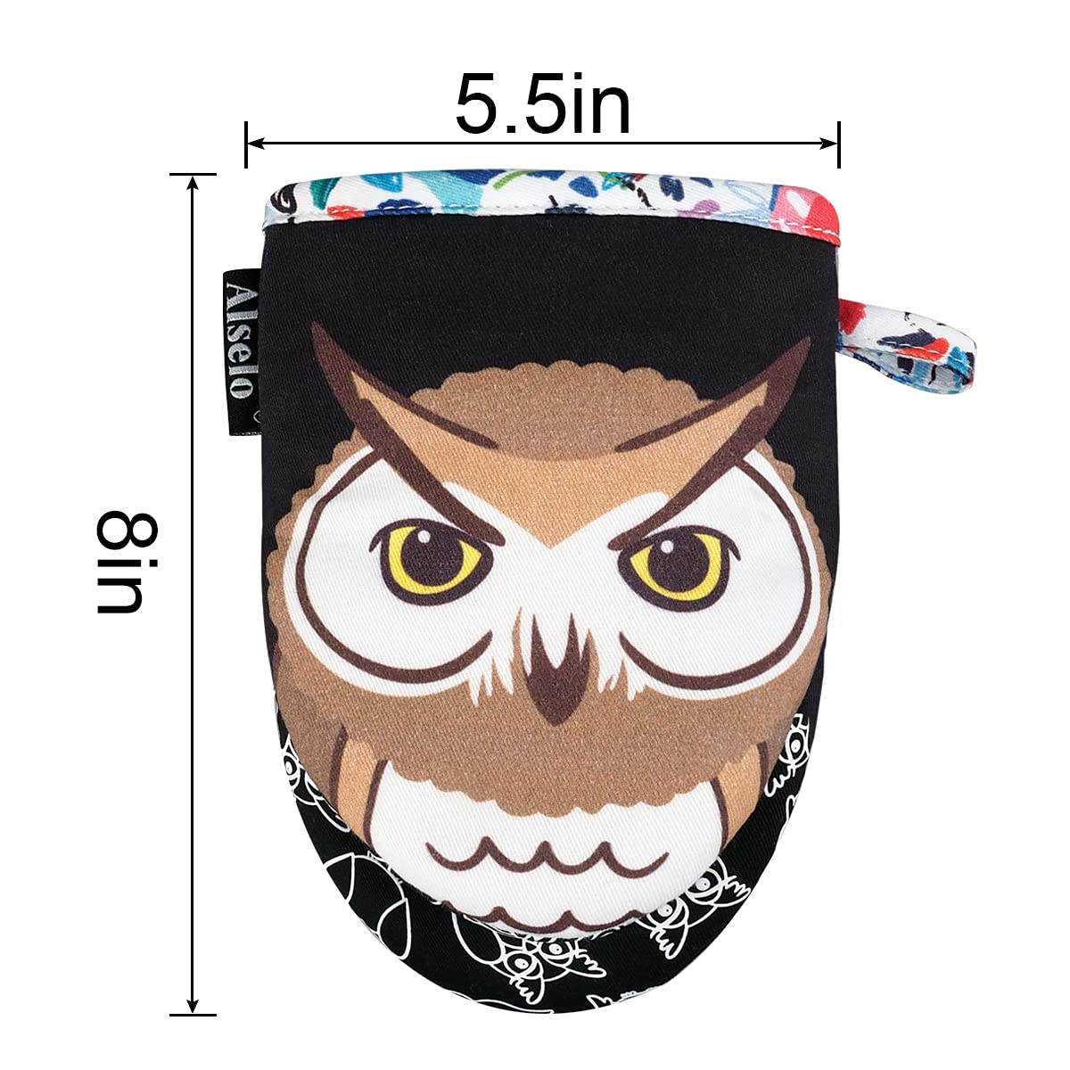 Alselo Mini Oven Mitts,2Pk - Silicone Little Kitchen Gloves, Heat Resistant With Non-Slip Grip And Soft Quilted Cotton Lining Fo