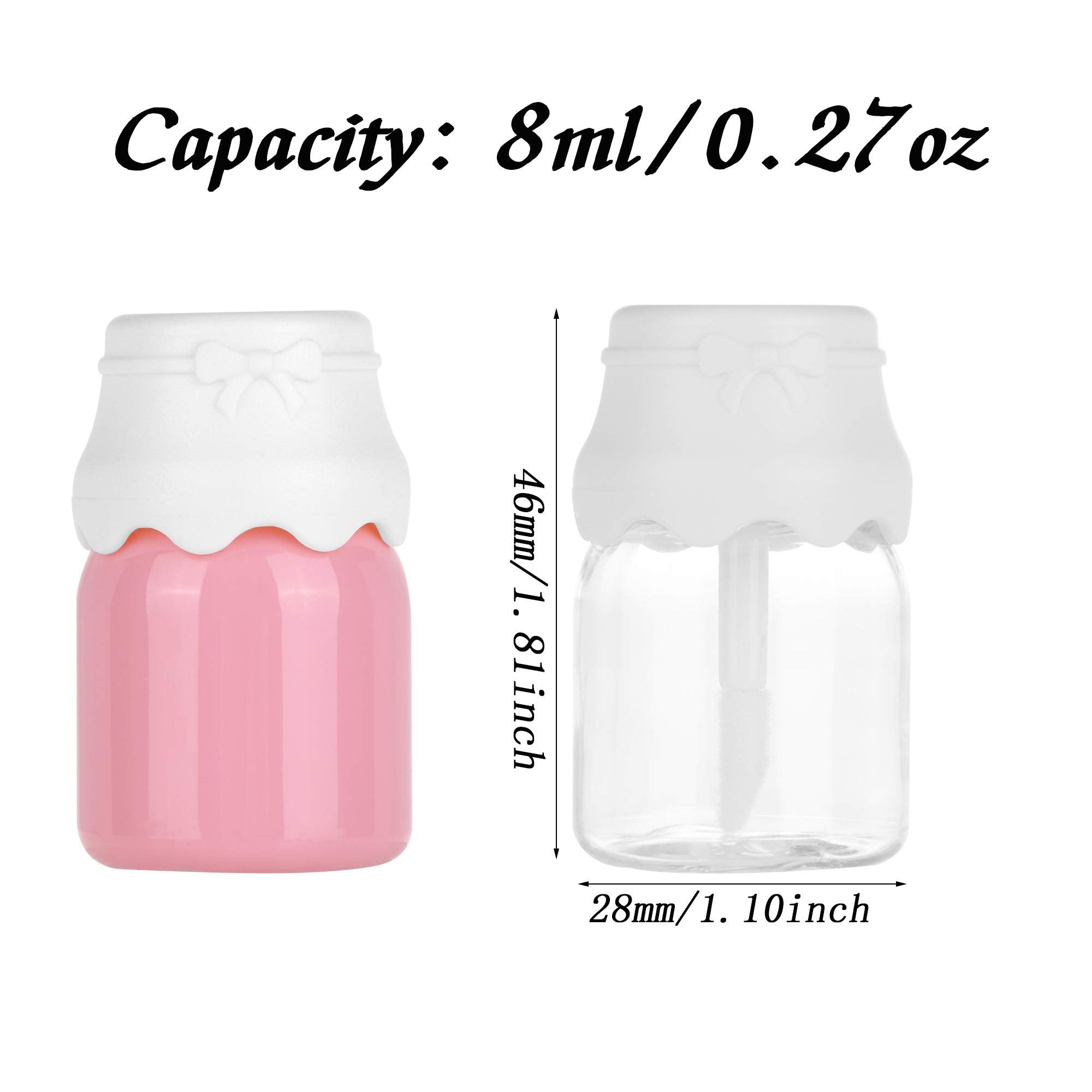 Ronrons 20 Pieces Clear Milk Bottle Shape Reusable Refillable Lipgloss Containers Transparent Baby Bottles Lip Gloss Tube, 8Ml/0
