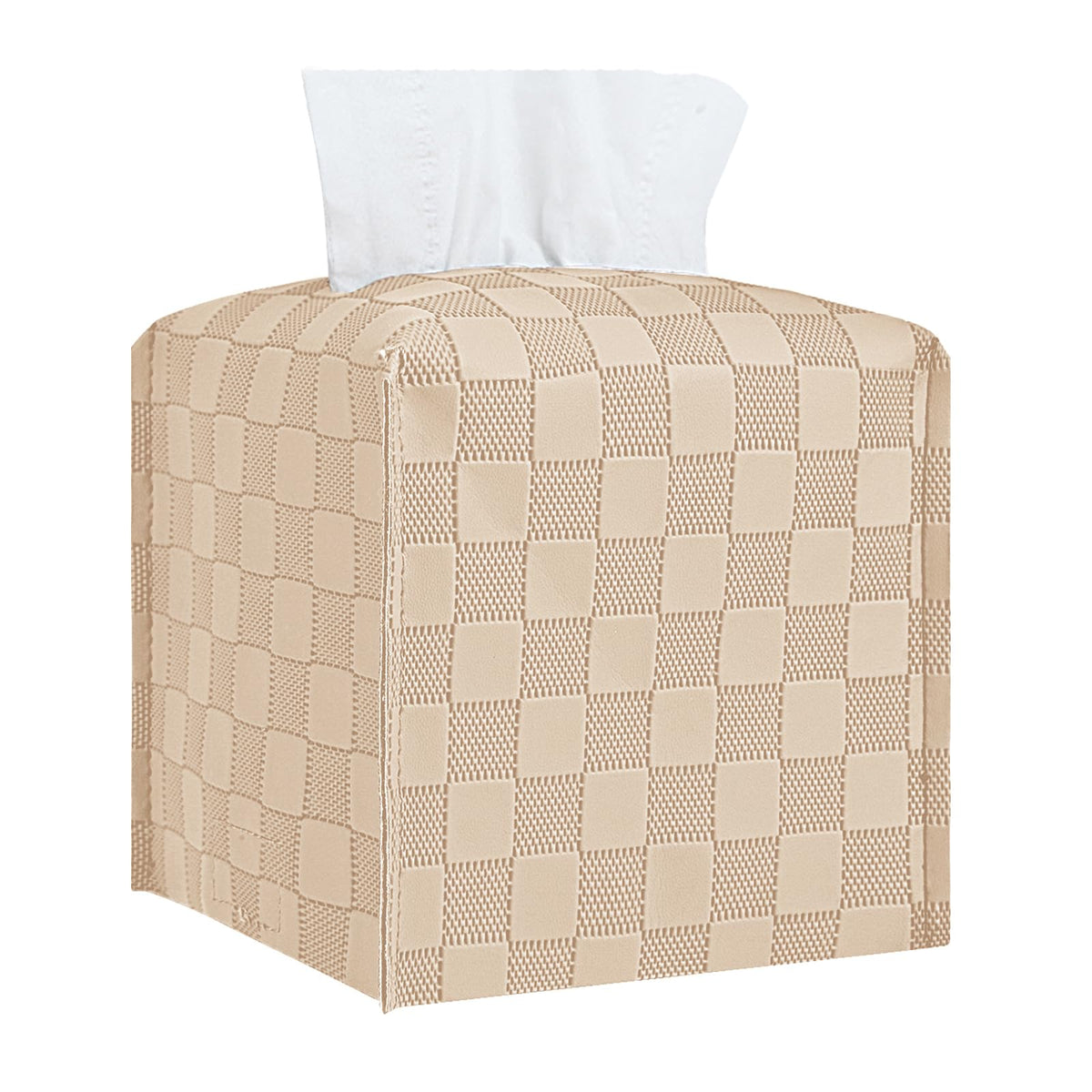 Tissue Box Cover, Square Tissue Box Holder, Leather Tissue Holders Decorative Organizer For Bathroom, Tabletop And Car, 5''X5''X