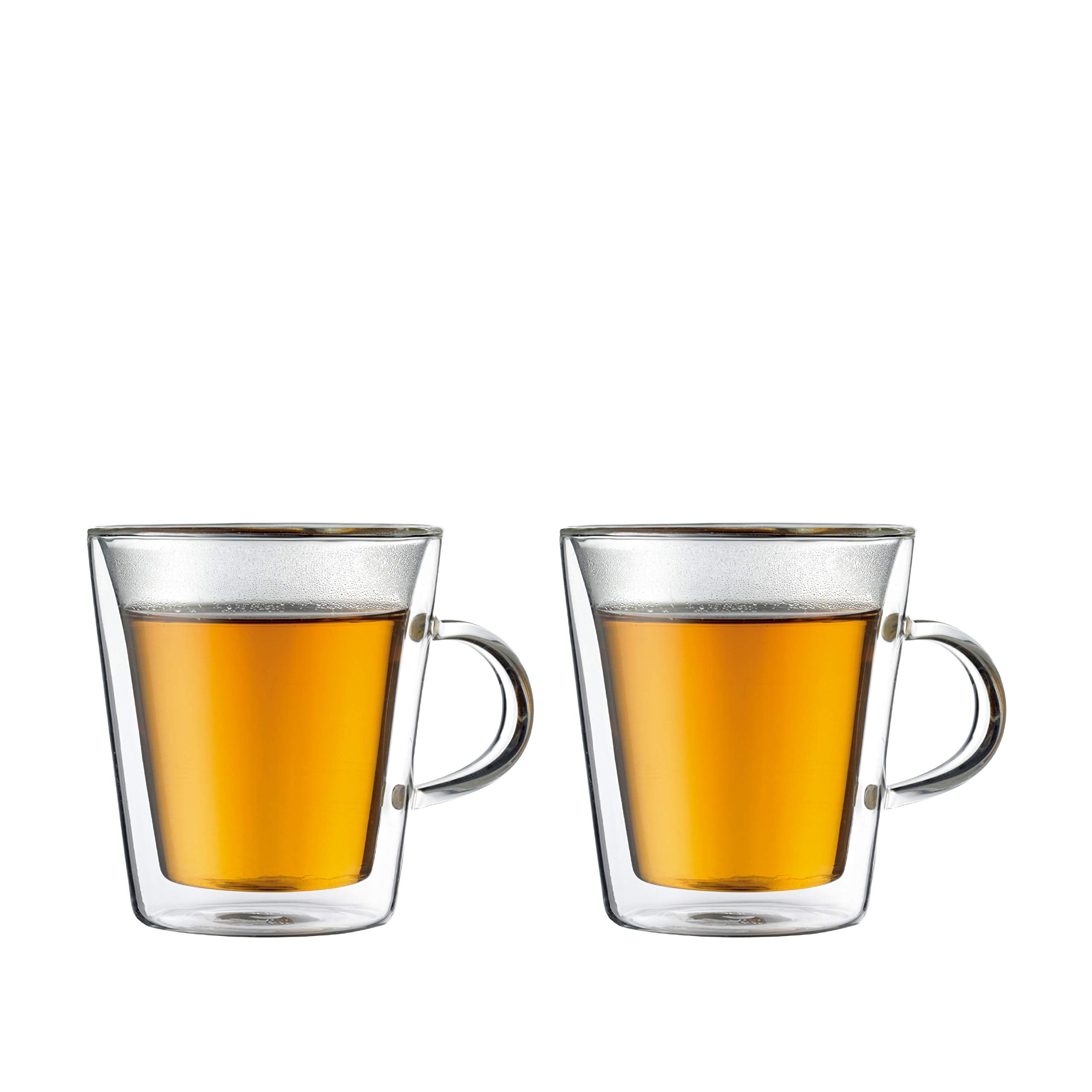BODUM 1032510 Bodum Canteen Double Wall Mug, 6.8 fl oz (200 ml), Set of 2, Heat Resistant Glass, Microwave Safe, Oven, Dishwash