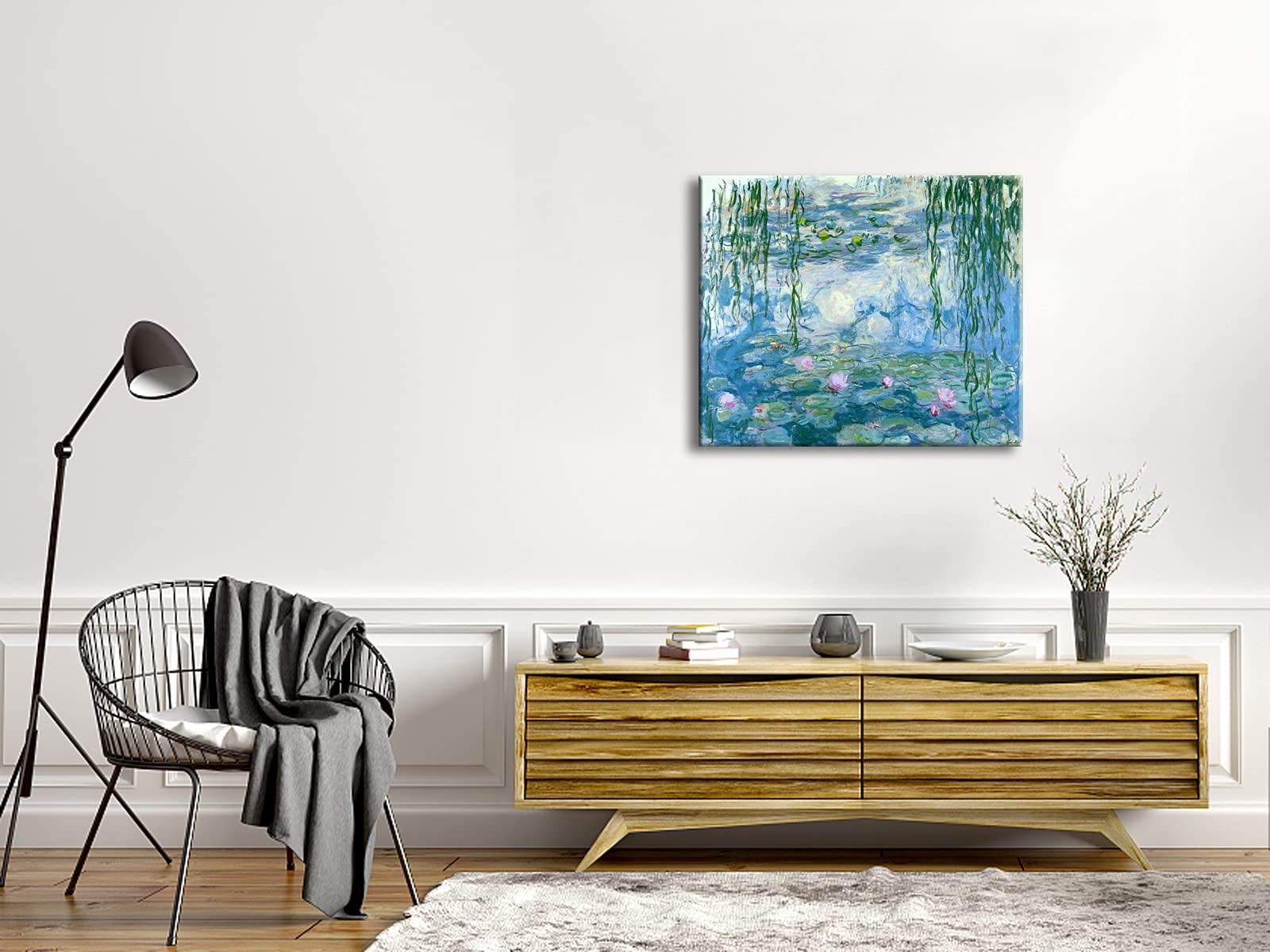 Wieco Art Water Lilies Giclee Canvas Prints Wall Art By Claude Monet Famous Oil Paintings Flowers Reproduction Modern Clsssic La