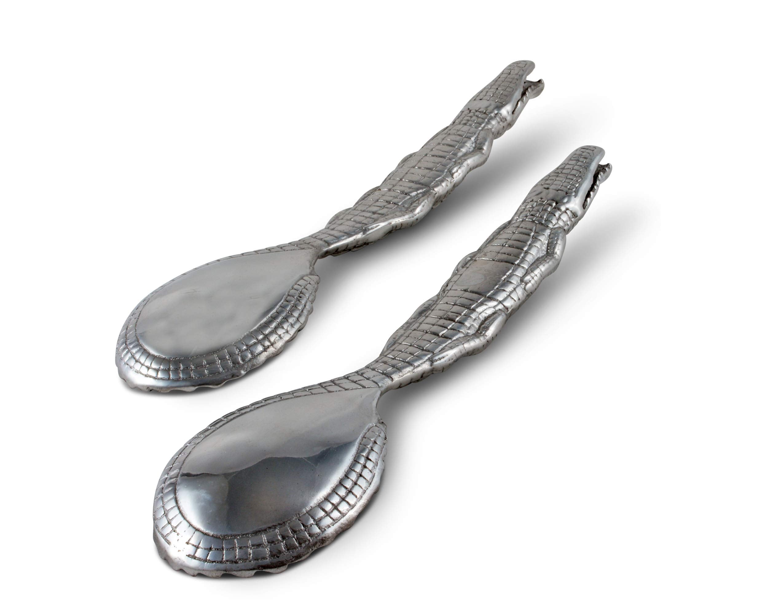 Arthur Court Designs Aluminum Alligator Figural Serving Set 12.5 Inch Long