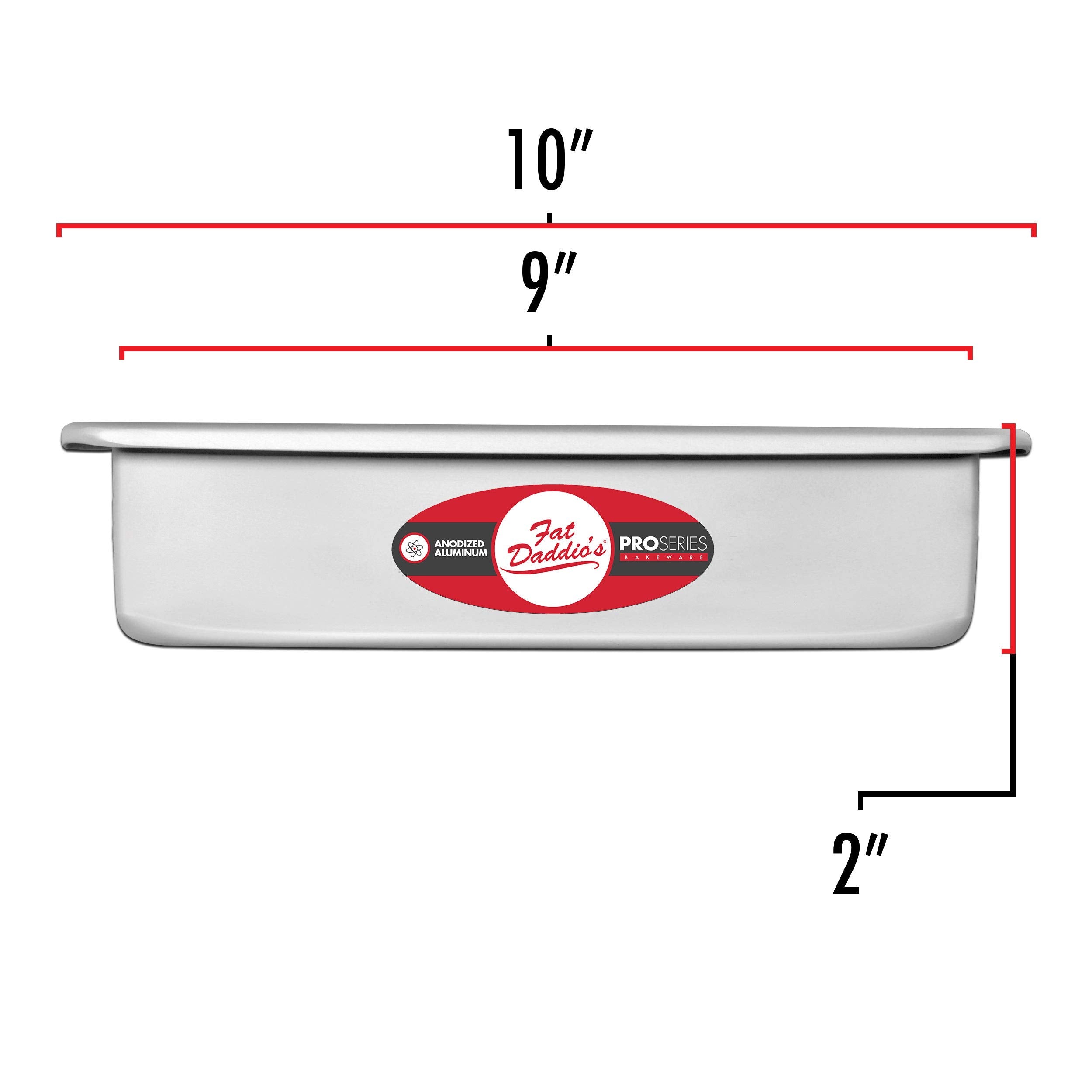 Fat Daddio'S Psq-992 Anodized Aluminum Square Cake Pan, 9 X 2 Inch