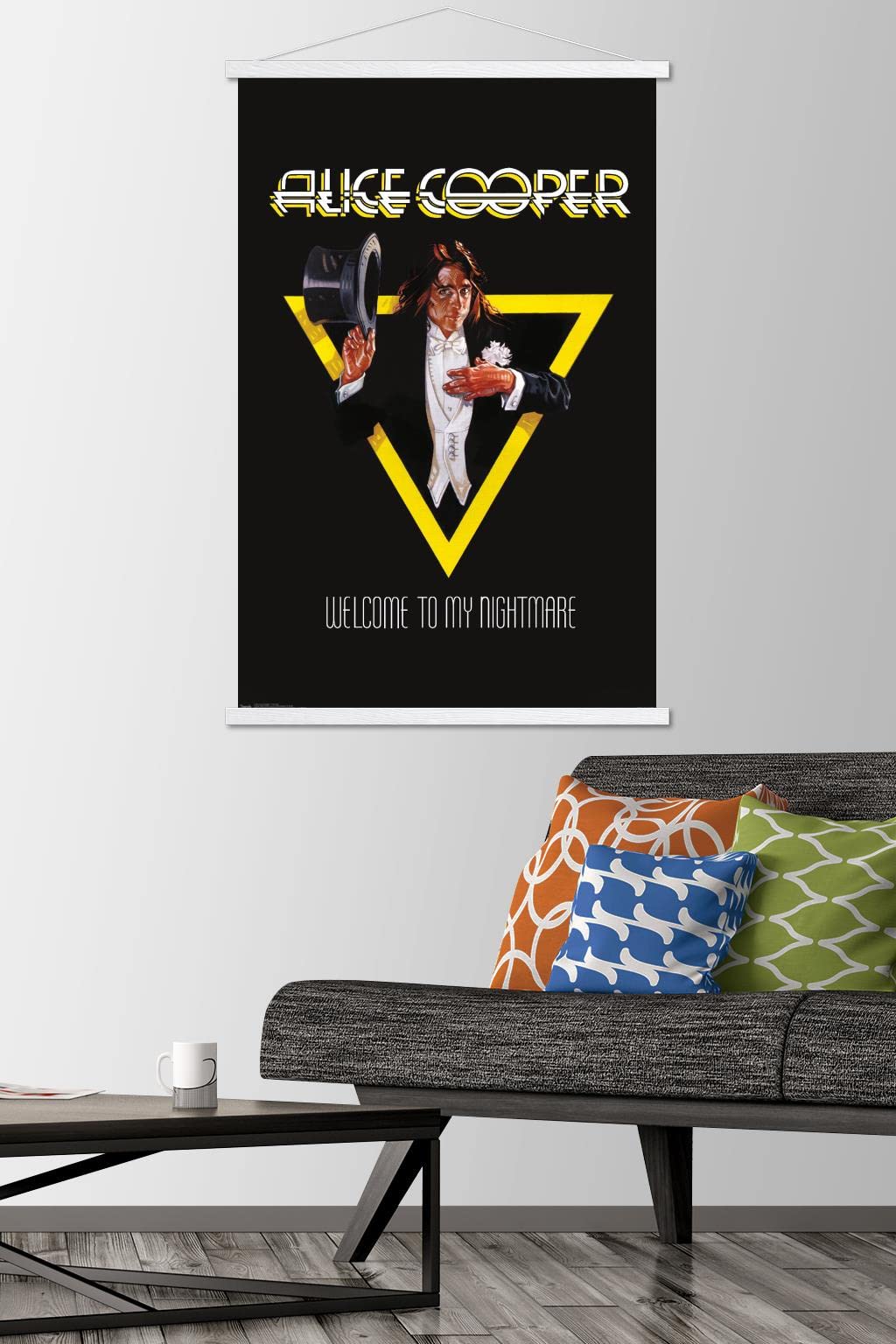 Trends International Alice Cooper - Welcome Wall Poster, 22.375'' X 34'', Premium Print And White Hanger Bundle