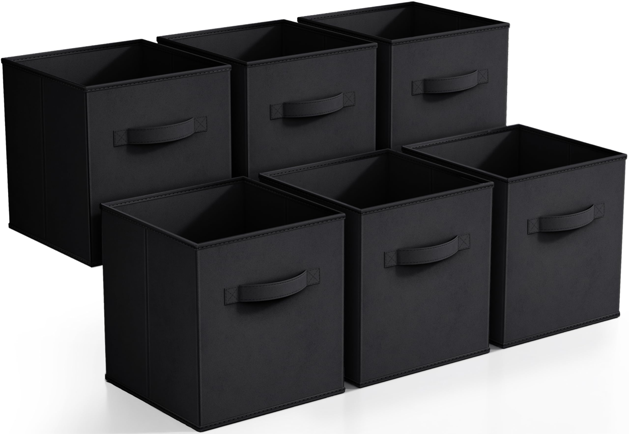 Sorbusa Foldable Storage Cube Basket Bin (6 Pack, Black)