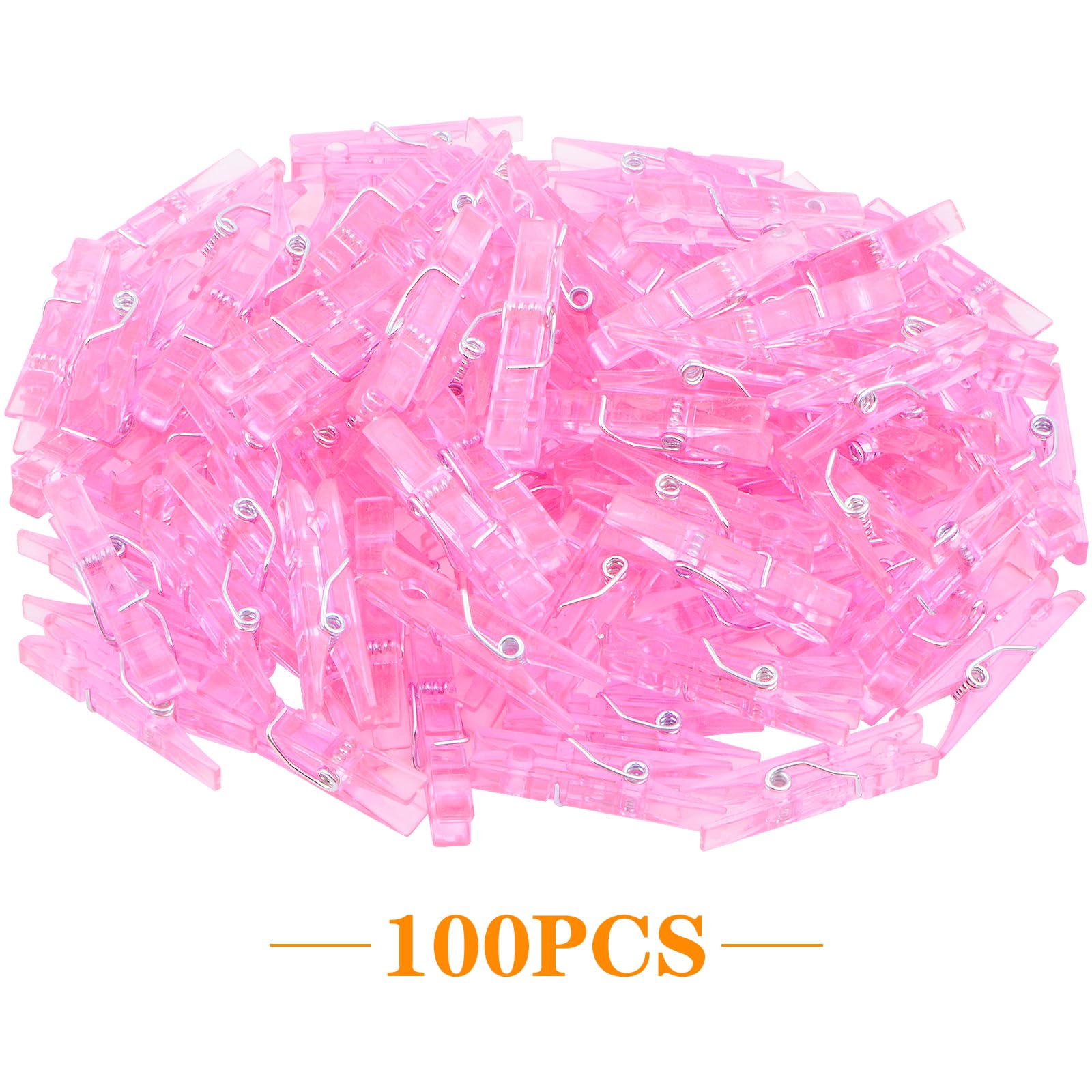 100 Pieces Clear Plastic Clothespins Mini Transparent Craft Clips Pictures Paper Peg Pins For Hanging Photos String Fairy Lights