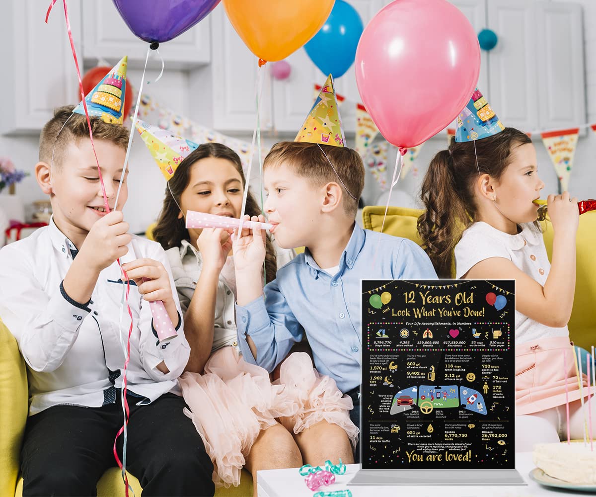 Birthday Gift Ideas For 12 Years Old - Card Birthday Life In Numbers - 12Th Birthday Gifts - 12Th Birthday Decorations - 12 Birt