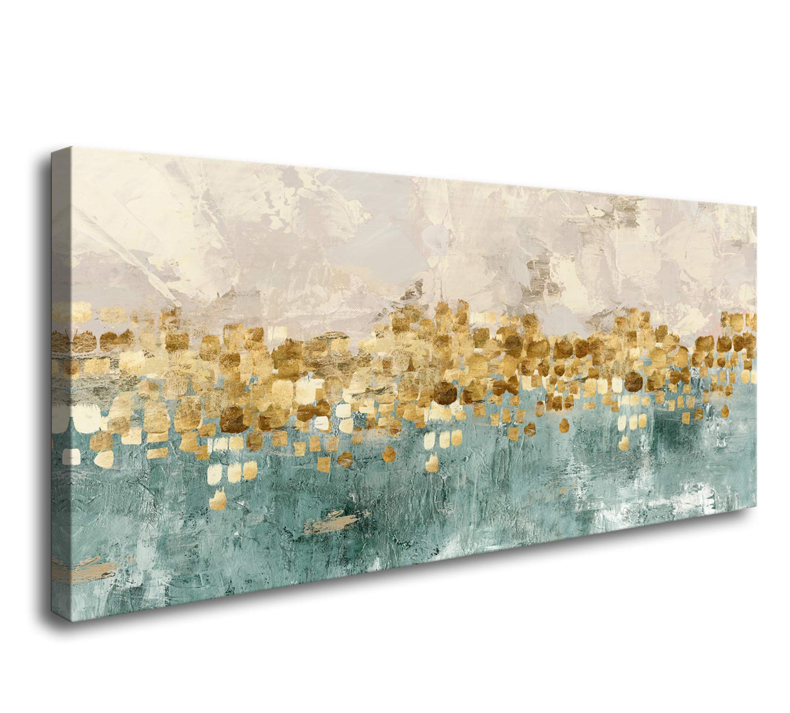 Dzl Art A74662 Brown And Blue Abstract Painting Modern Decor Wall Art Tan Color Canvas Gray Painting Contemporary Decor Abstract