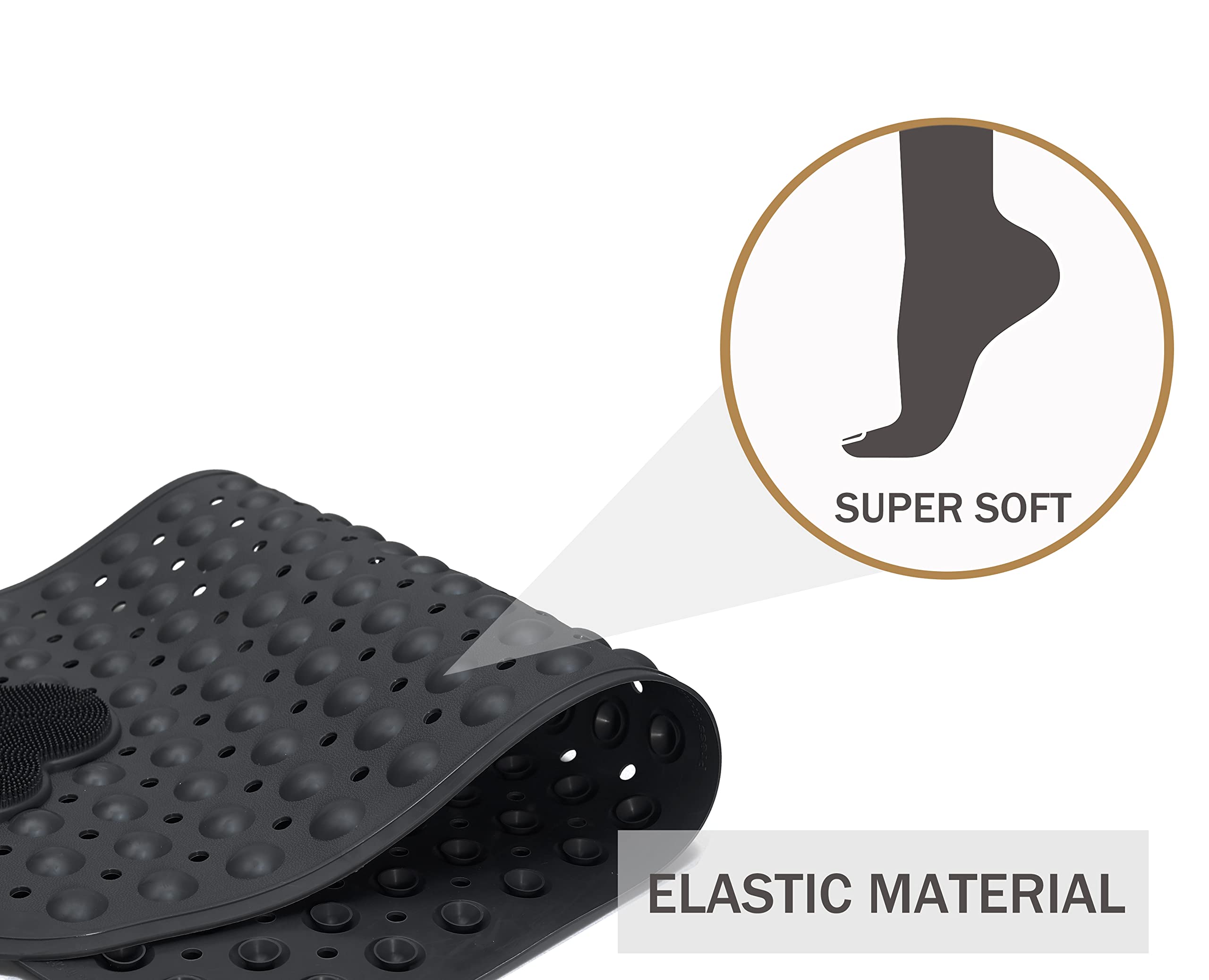 Mantto Bath Tub Mat Shower Mat Non Slip Bathtub Mats With Suction Cups Bath Mat For Tub Bathroom Mats 28'' X 16'' Machine Washab