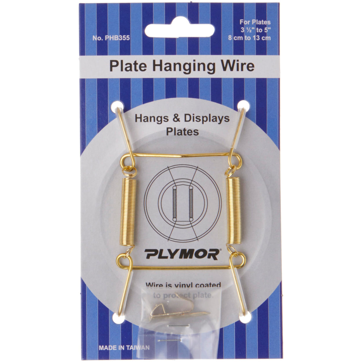 Plymor Shiny Gold Finish Wall Mountable Plate Hanger, 3.125'' H X 1.75'' W X 0.5'' D (For Plates 3.5'' - 5'')