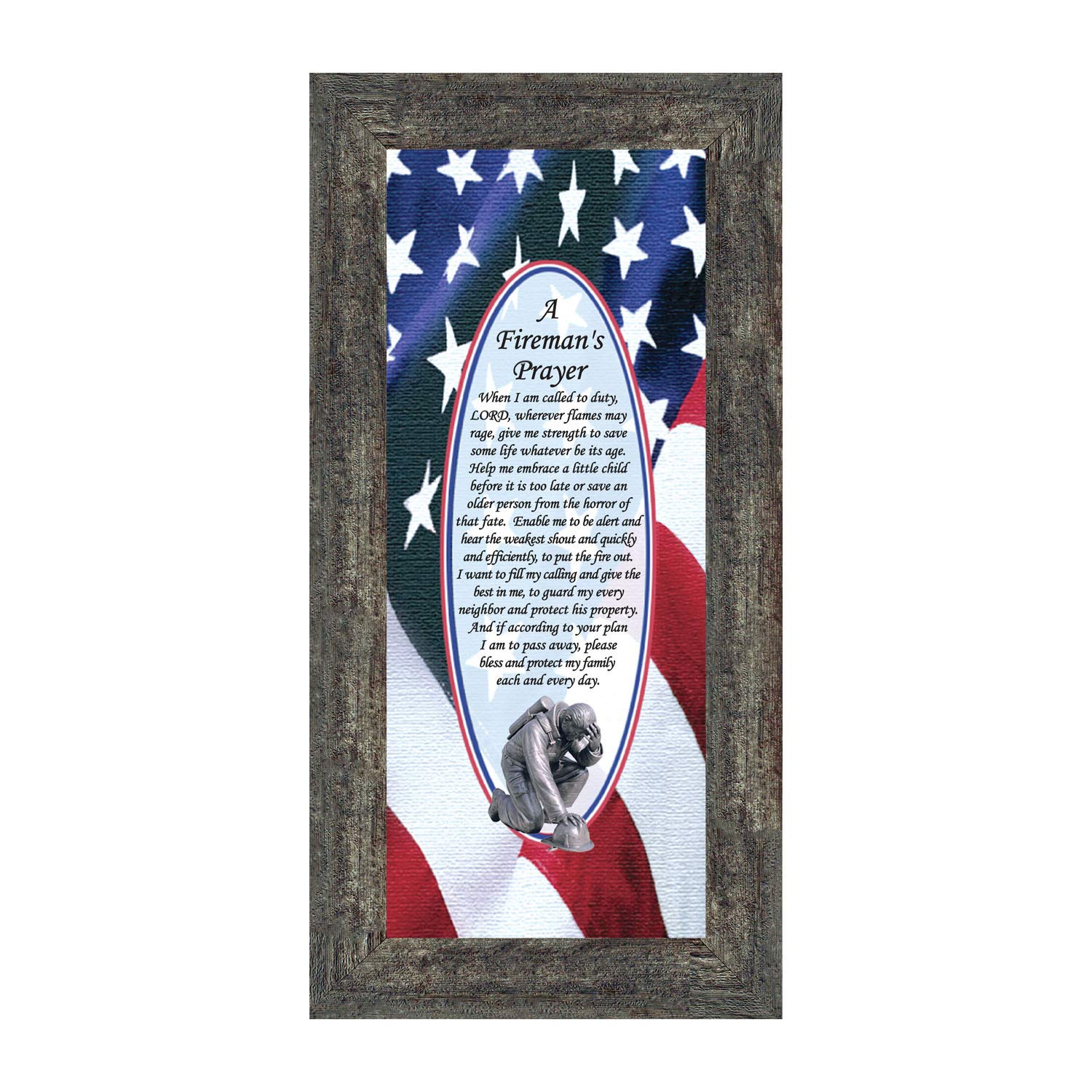 Crossroads Home D  cor Firemans Prayer Picture Frame, Firefighter Decor, Firefighter Graduation Present, 7795BW