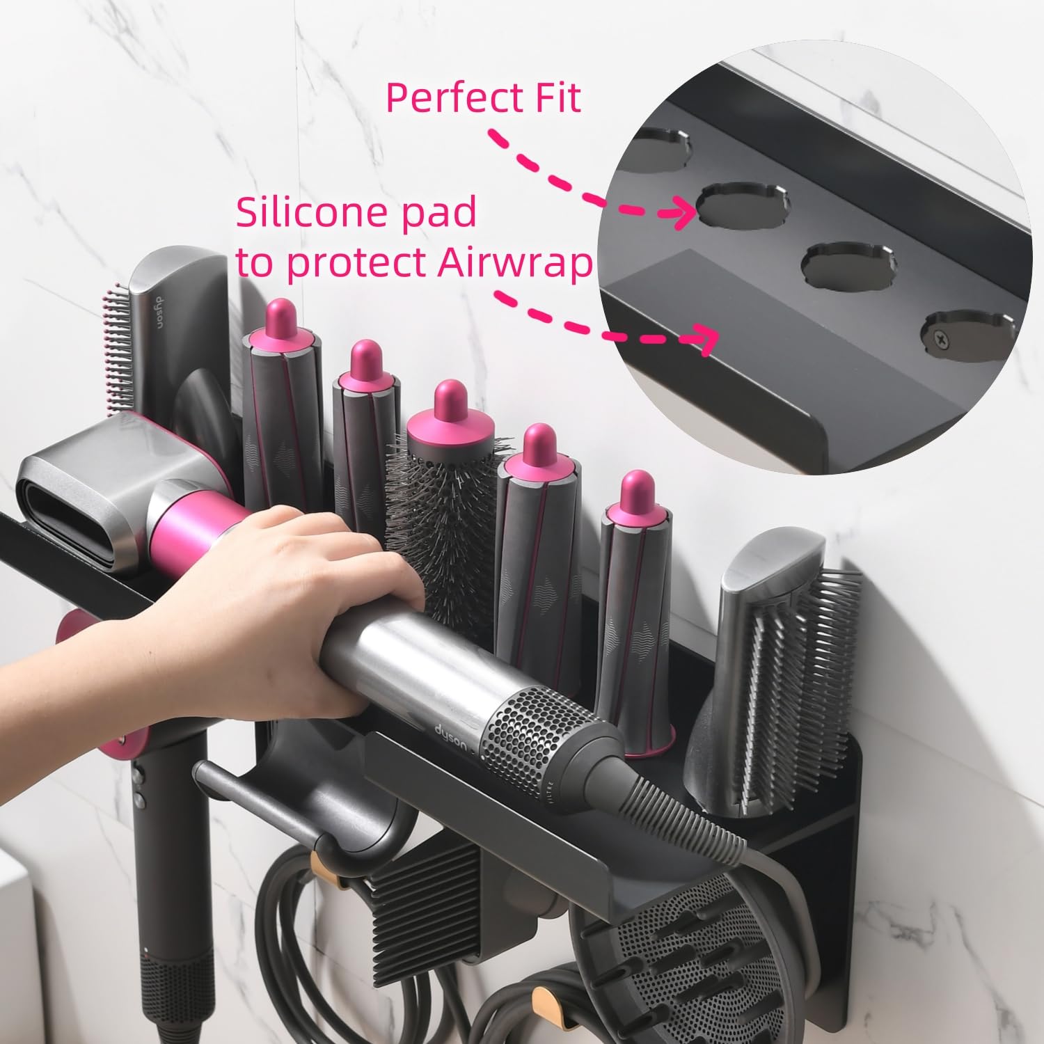 Dyson Airwrap Holder, Dyson Airwrap Wall Mount, 2In1 Dyson Airwrap Organizer & Dyson Hair Dryer Holder, Dyson Hair Dryer Stand F