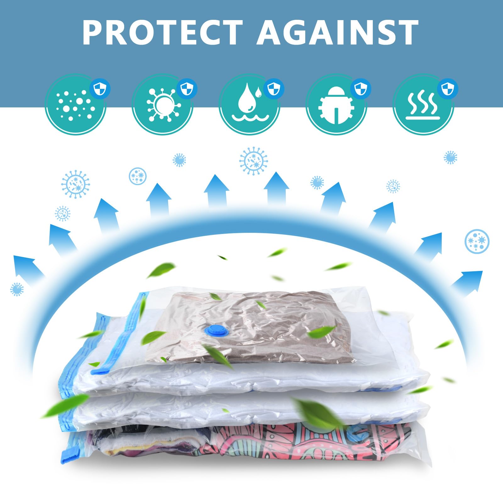 Vacuum Storage Bags with Electric Pump, Travel Vacuum Bags,Space Saver Vacuum Storage Bags,Vacuum Seal Bags for Clothes, Bedding