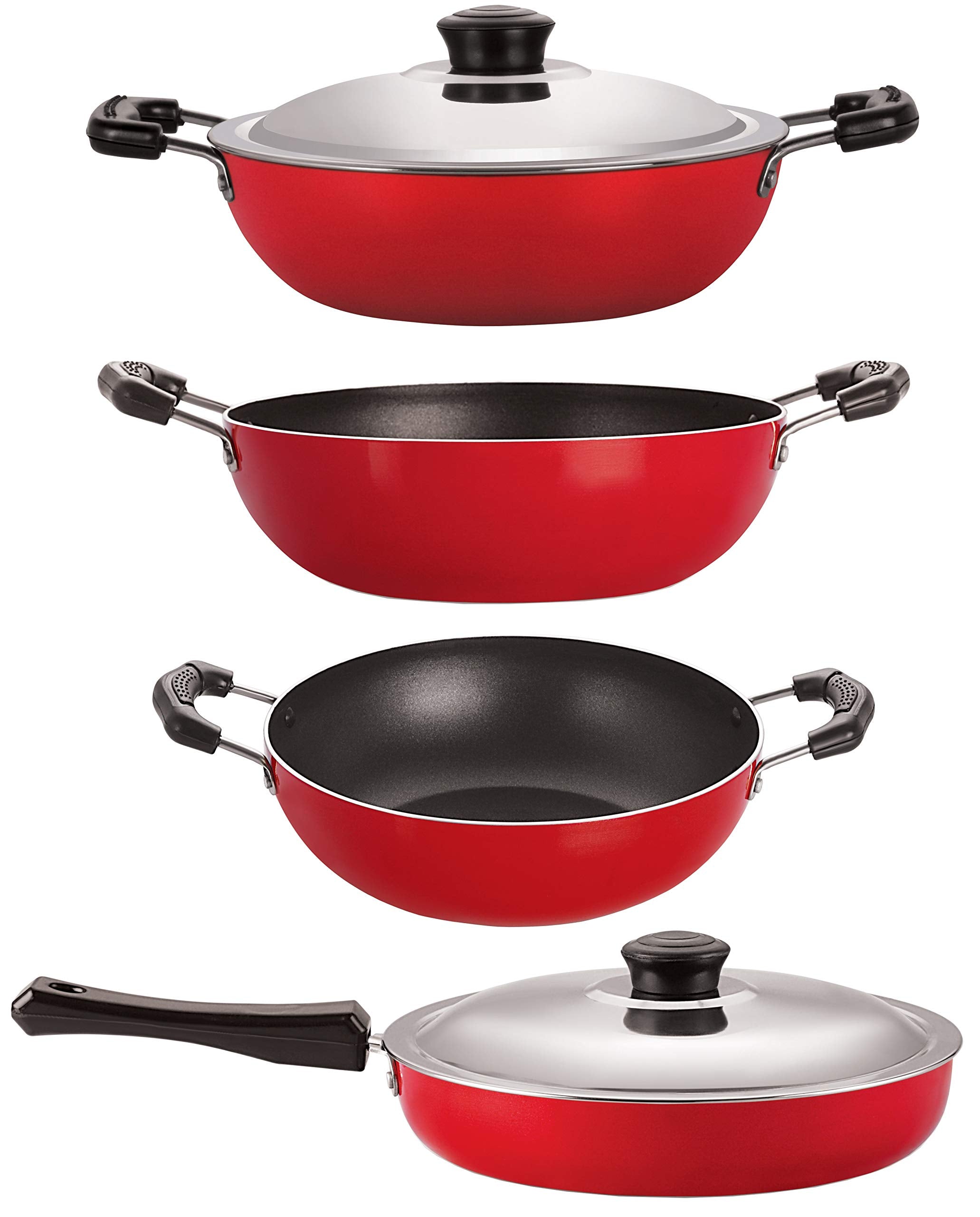 Nirlon 3 Layer NonStick Coated Gas Compatible Cookware Gift Set, 4 Piece Set
