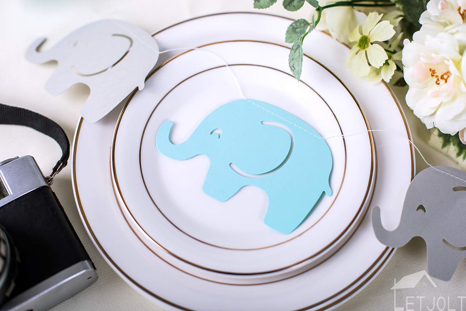 Blue Elephant Garland Baby Shower Bunting Decorations Boy Party Birthday Party Supplies Baby Nursery Classroom Decorations Gende