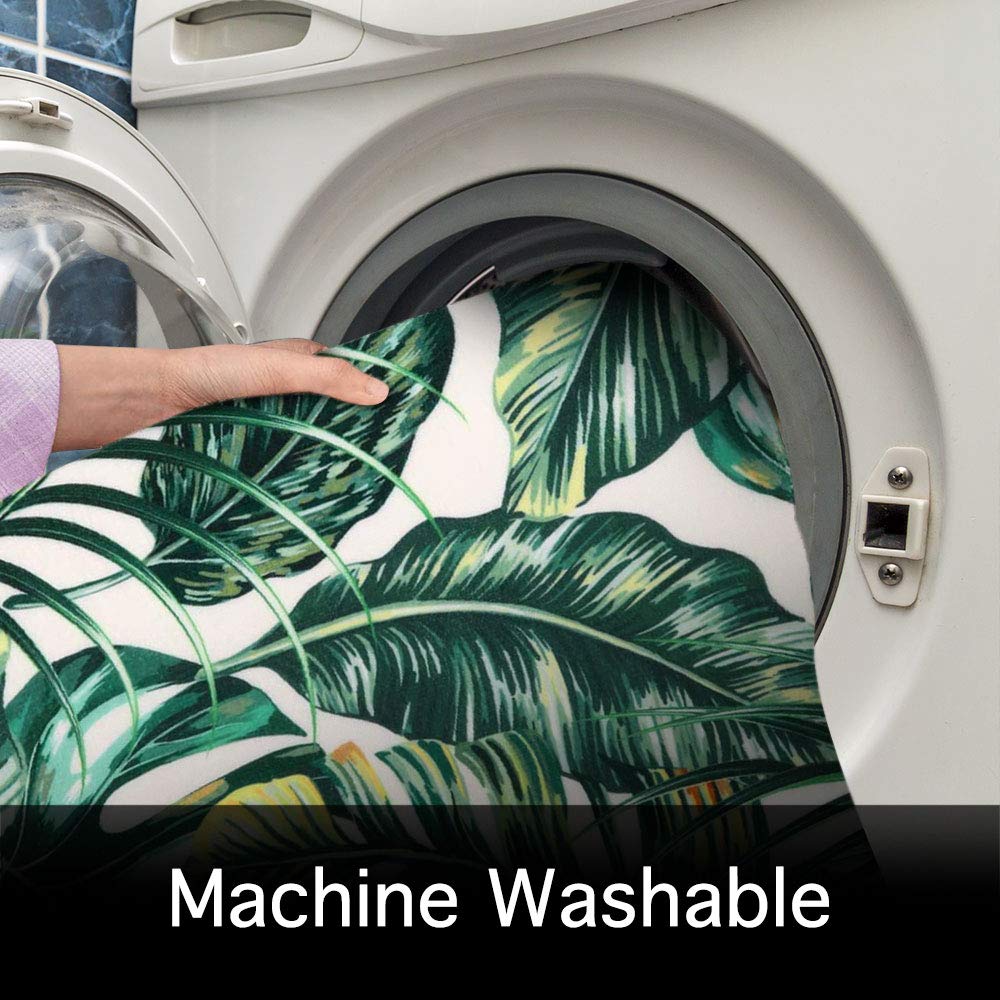 Livilan Green Bathroom Rug, Green Bath Mat, Leaf Bath Mat, Leaf Bathroom Rug, Tropical Bath Mat, 16'' X 24'', Tropical Bathroom