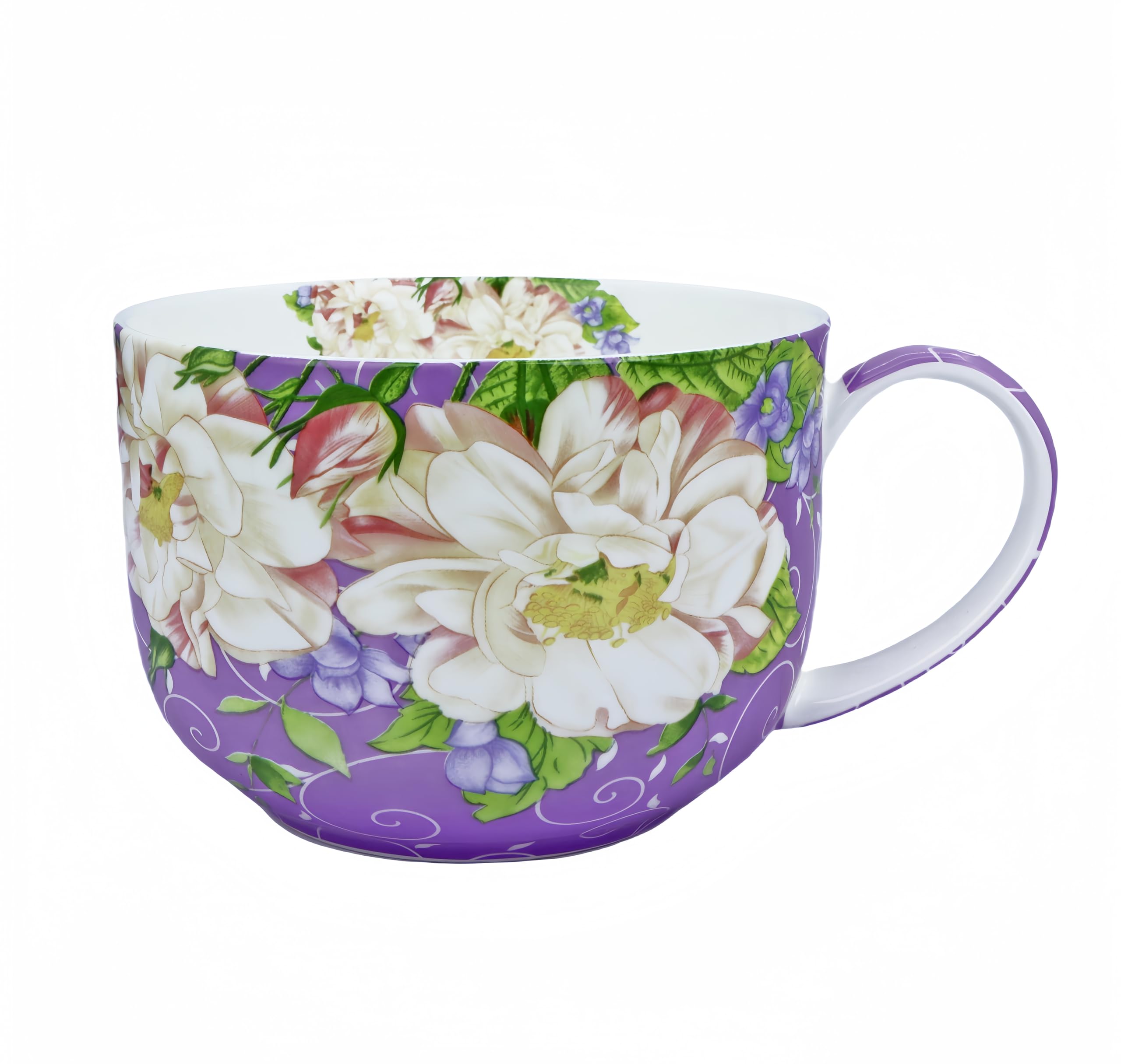 25oz Bone China Coffee Mugs with Handles, Microwave Safe for Soup & Cereal