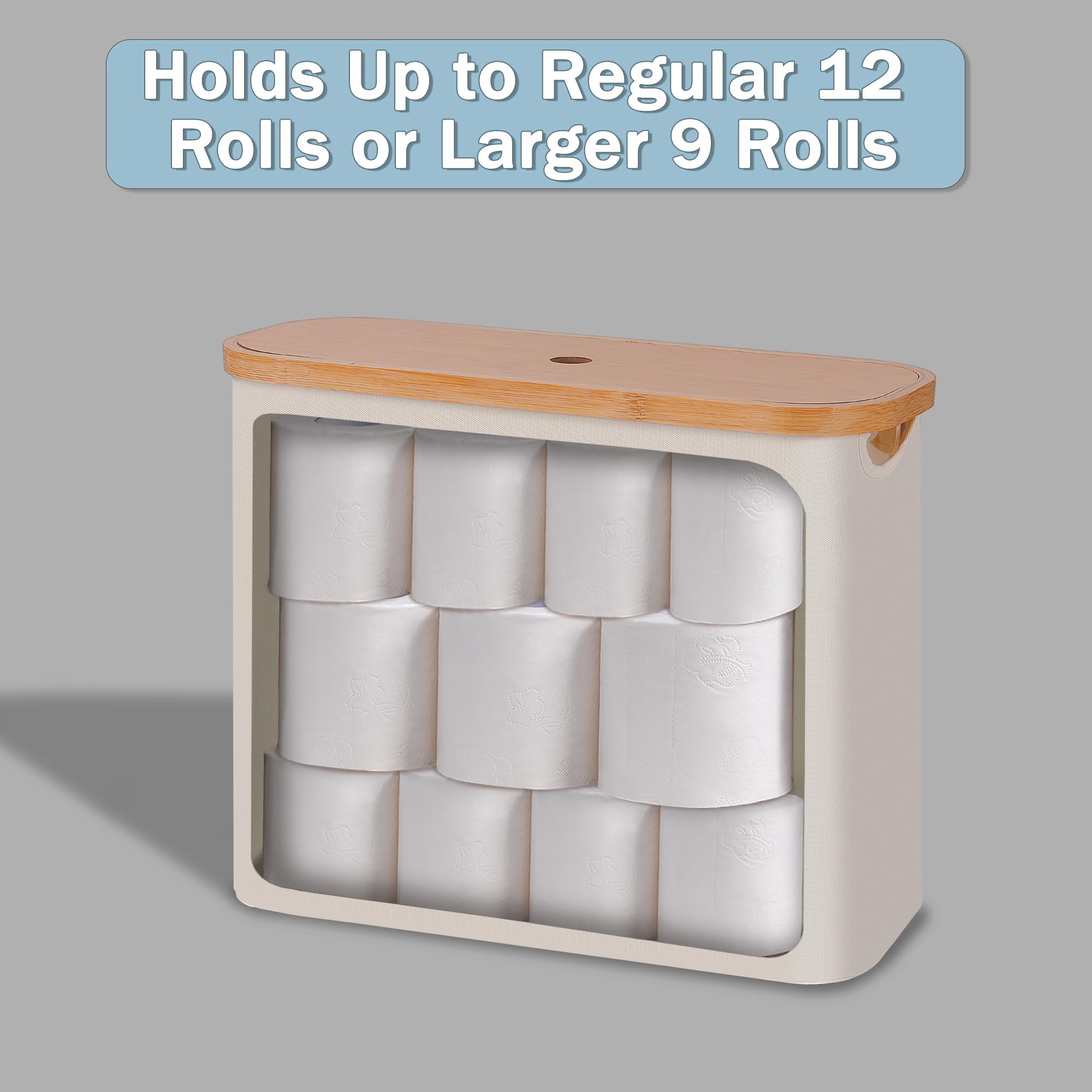 Efluky Toilet Paper Basket, Toilet Paper Storage With Lid, Toilet Paper Organizer For Bathroom, Free Standing Toilet Paper Holde