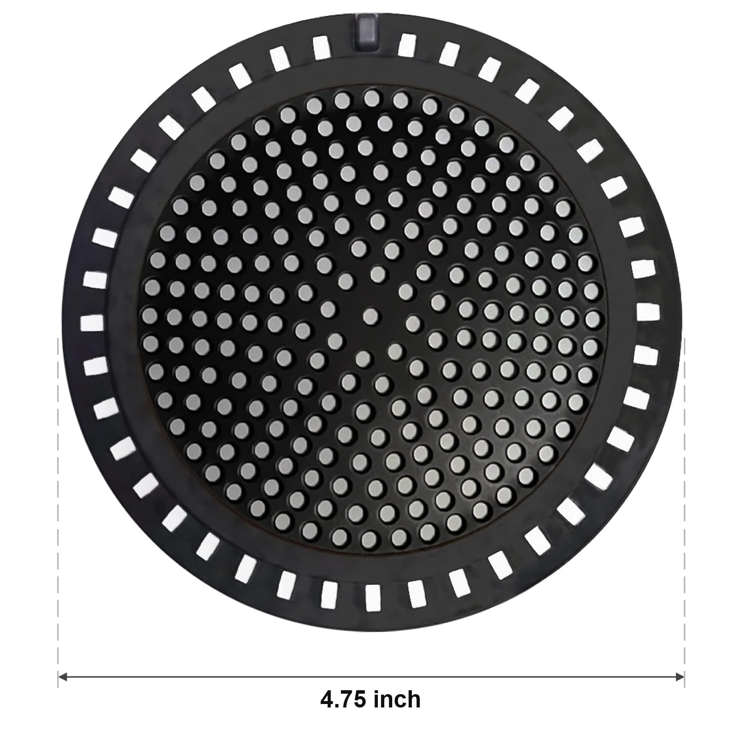 Seatery 2PCS Shower Hair Drain Catcher - Stainless Steel & Silicone, Black, Model SHR-HC-2-B, Perfect for Bathroom Sinks & Floor Drains