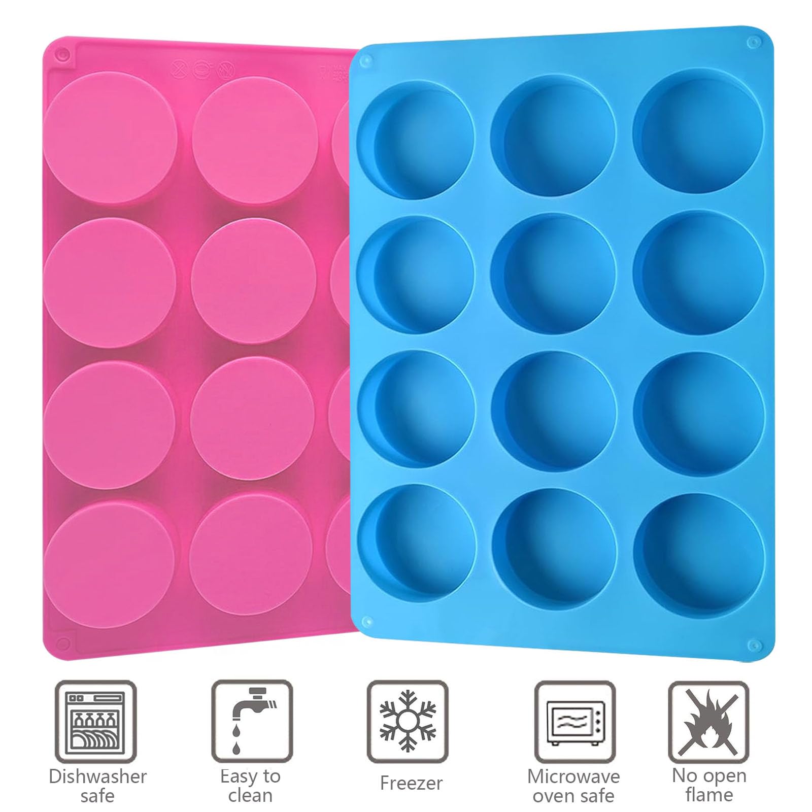 Round Chocolate Cookie Molds,Sagooits Oreo Chocolate Silicone Mold 12-Cavity Cylinder Chocolate Silicone Molds For Covered Oreo,