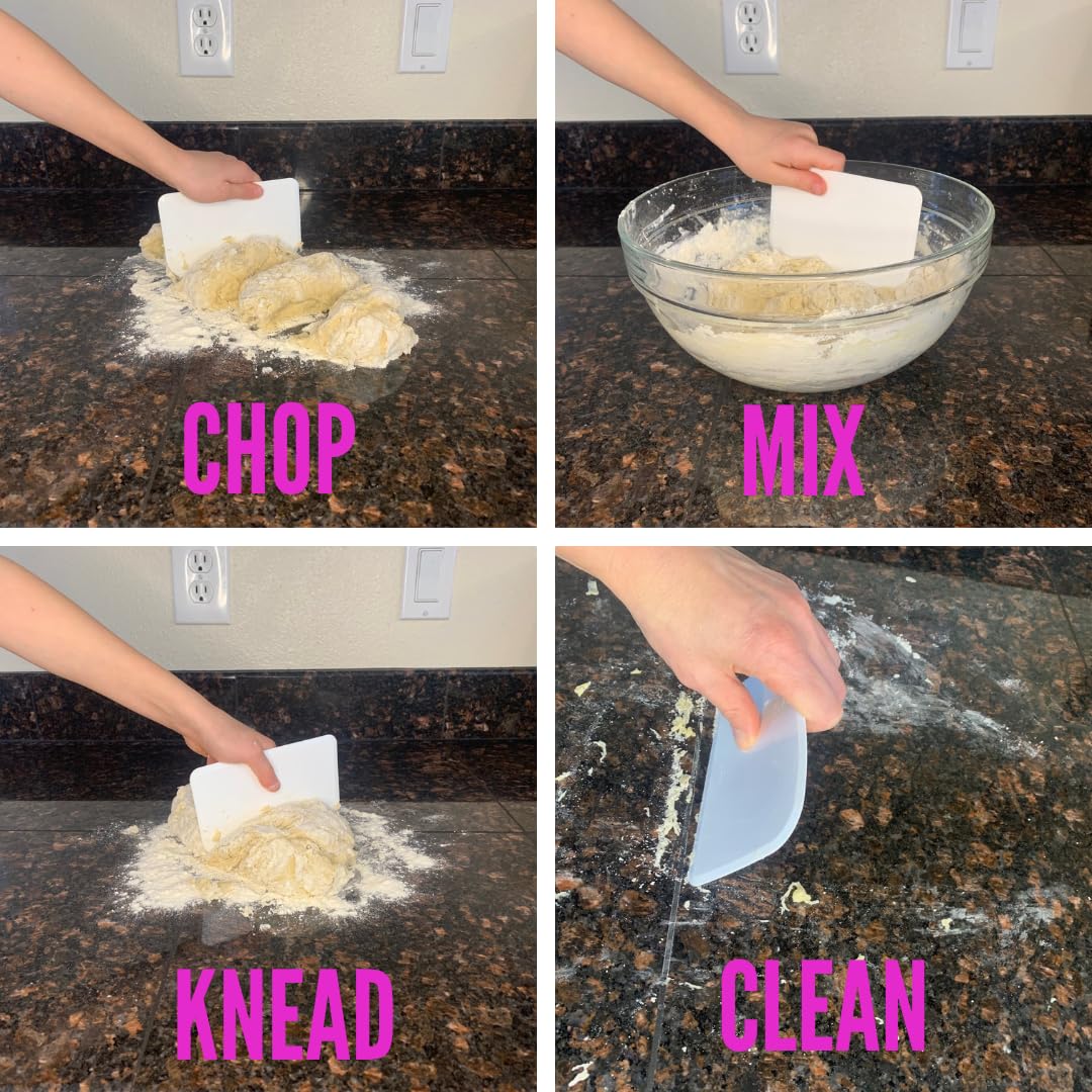 Royalty Essentials Dough Scraper Bowl Food-Safe Plastic Dough Cutter Flexible Bench Multipurpose Food Scrapers For Bread Dough C