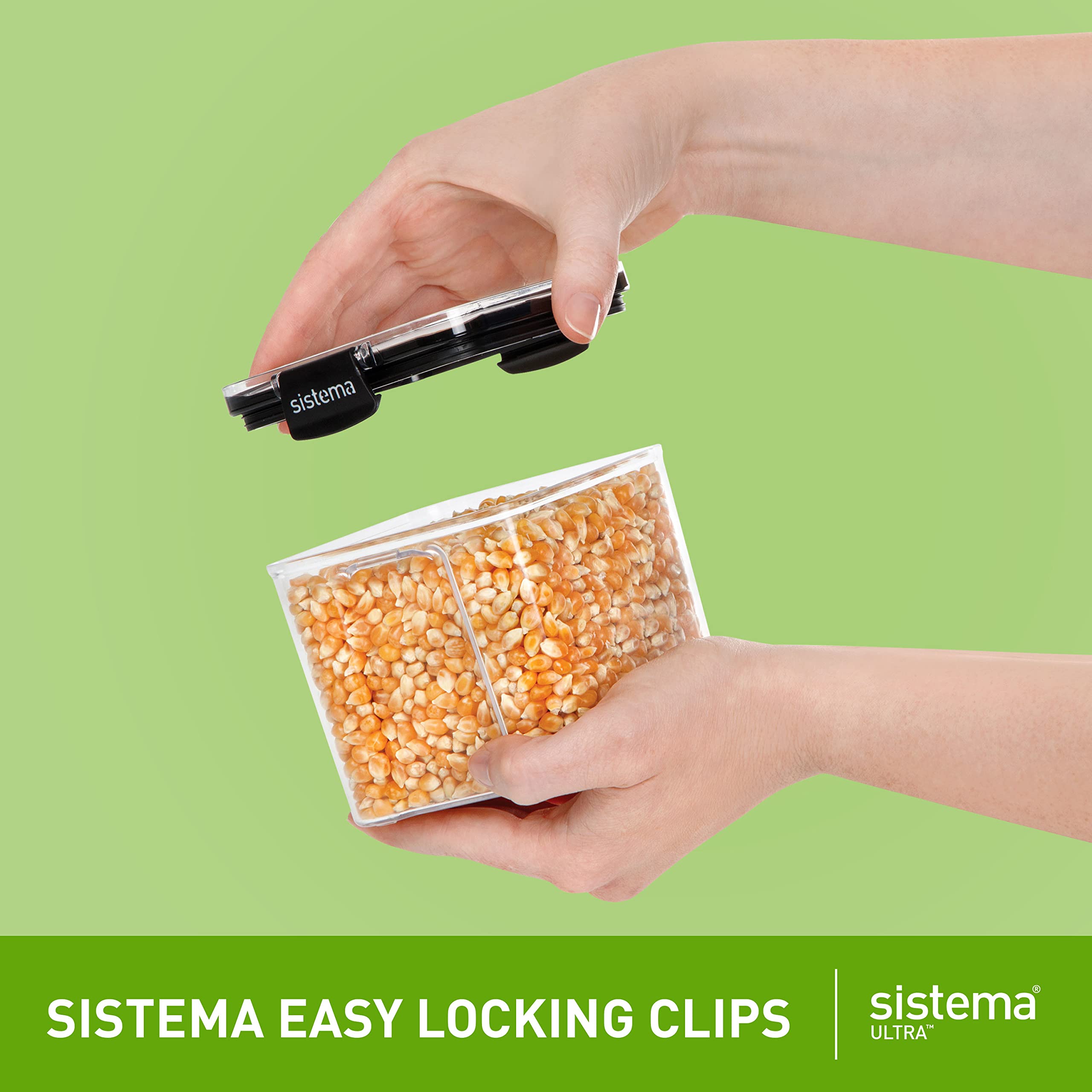 Sistema Tritan Ultra Airtight Pantry Storage Containers, 3-Pack, BPA-Free, Clear, Stackable, Model 1009655