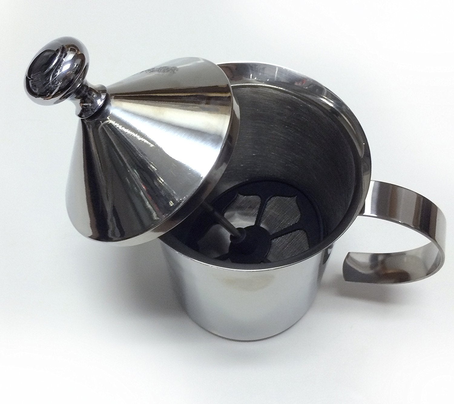 Cuisinox Polished Stainless Steel Hand Pump Cappuccino Milk Frother, 500Ml