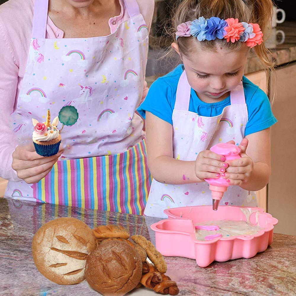 Moldfun Unicorn Cake Pan, Pony Horse Head Silicone Baking Tray Mold For Girls Unicorn Birthday Party Bakeware Supplies Utensils