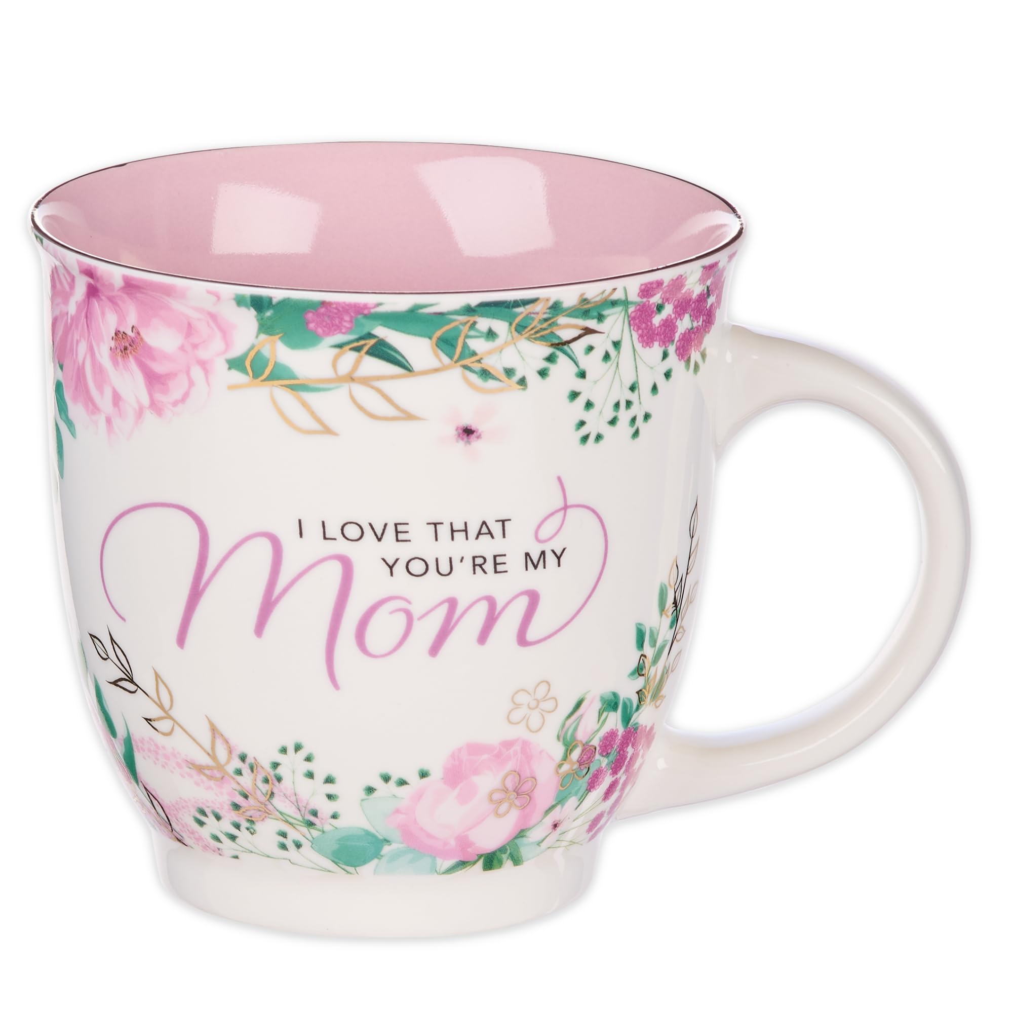 Christian Art Gifts Pink Floral Ceramic Coffee Mug - 14 oz. Lead and Cadmium-free Non-Toxic Inspirational Scripture Coffee and T