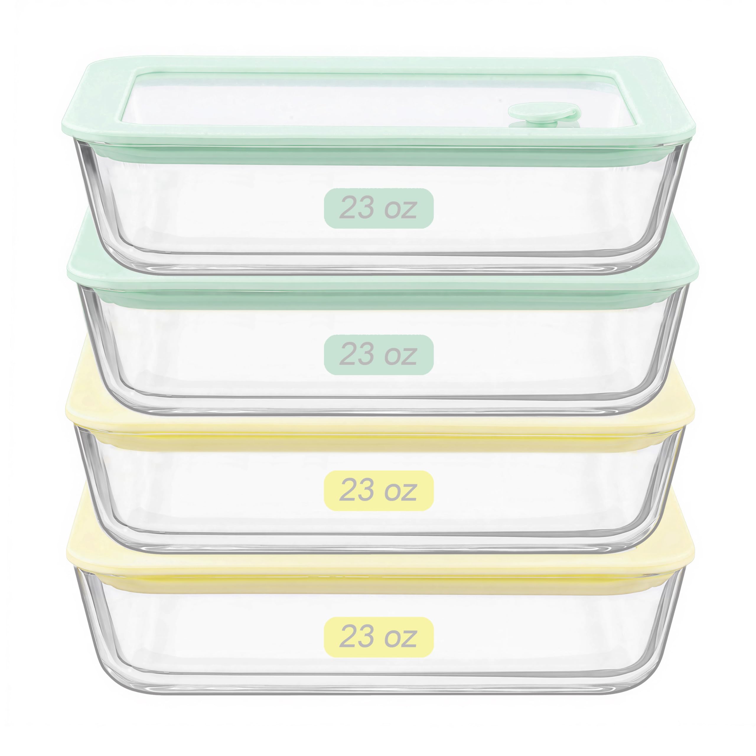 Urban Green Glass Storage Containers With Lids (Blue&Pink-5Rs)