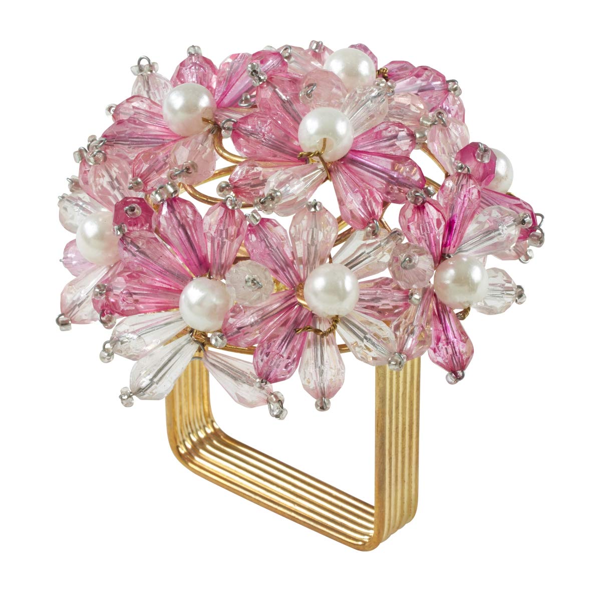 Beaded Floral Napkin Rings (Set Of 4)