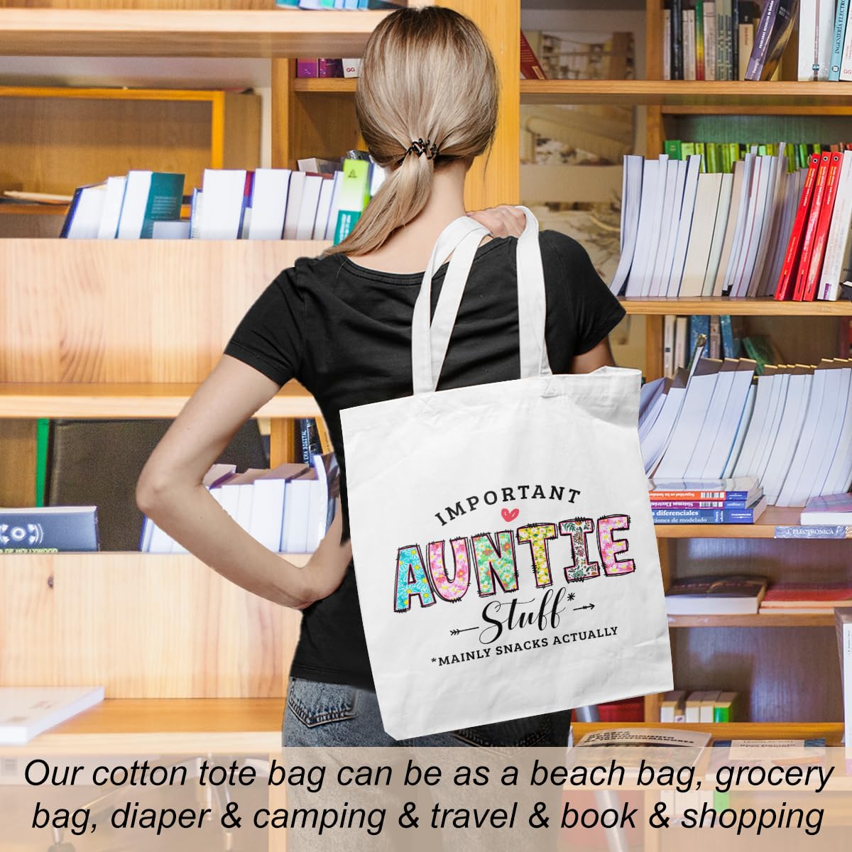 Aunt Gifts Auntie Gift Ideas Auntie Tote Bag From Niece Beach Bag Book Shopping Reusable Grocery Bags For Women Female Friend Au
