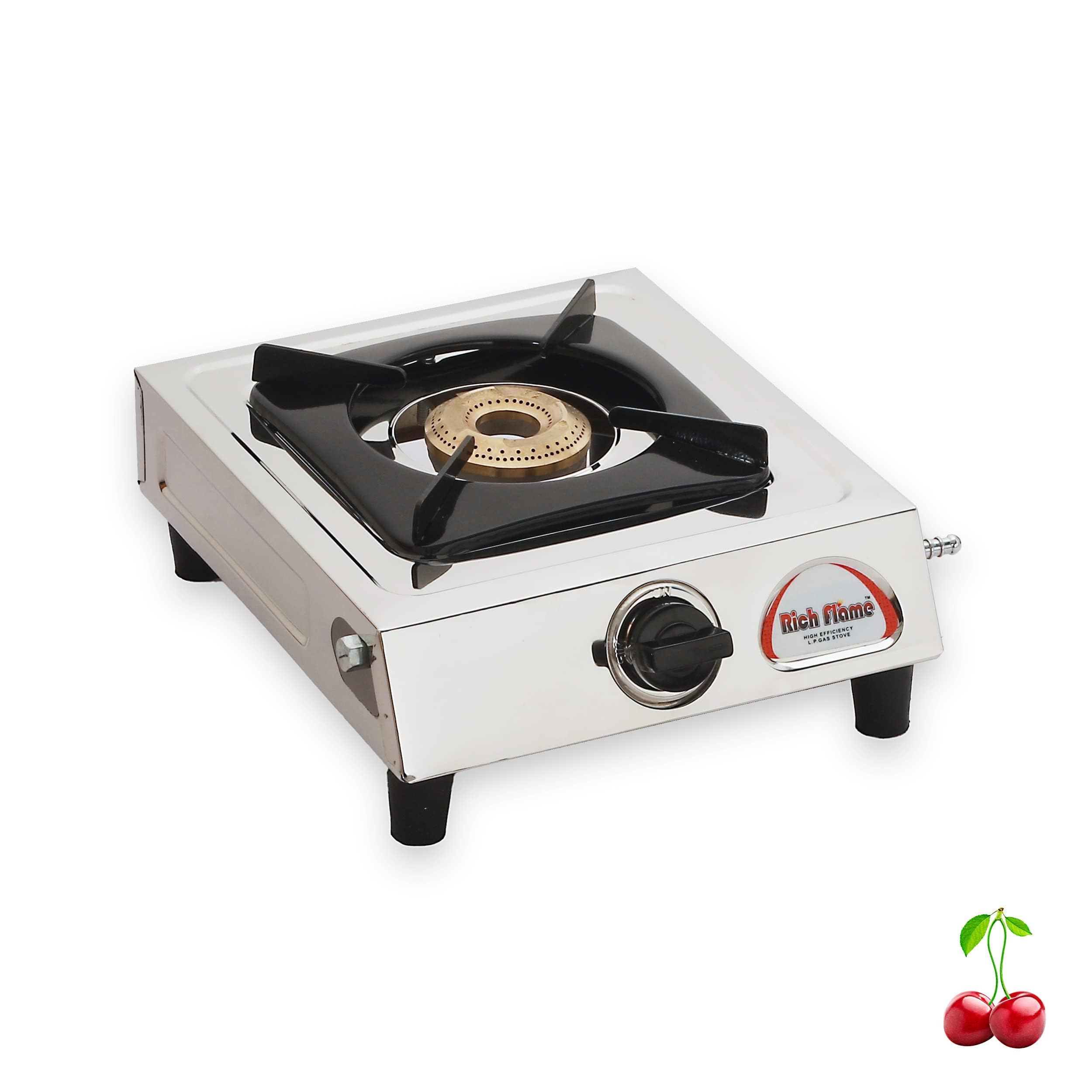 Rich Flame Gas Stove 1 Burners Steel | Isi Certified | Home & Kitchen Gas Chulha Single Gas Stoves Stainless Steel | Uno Basic S