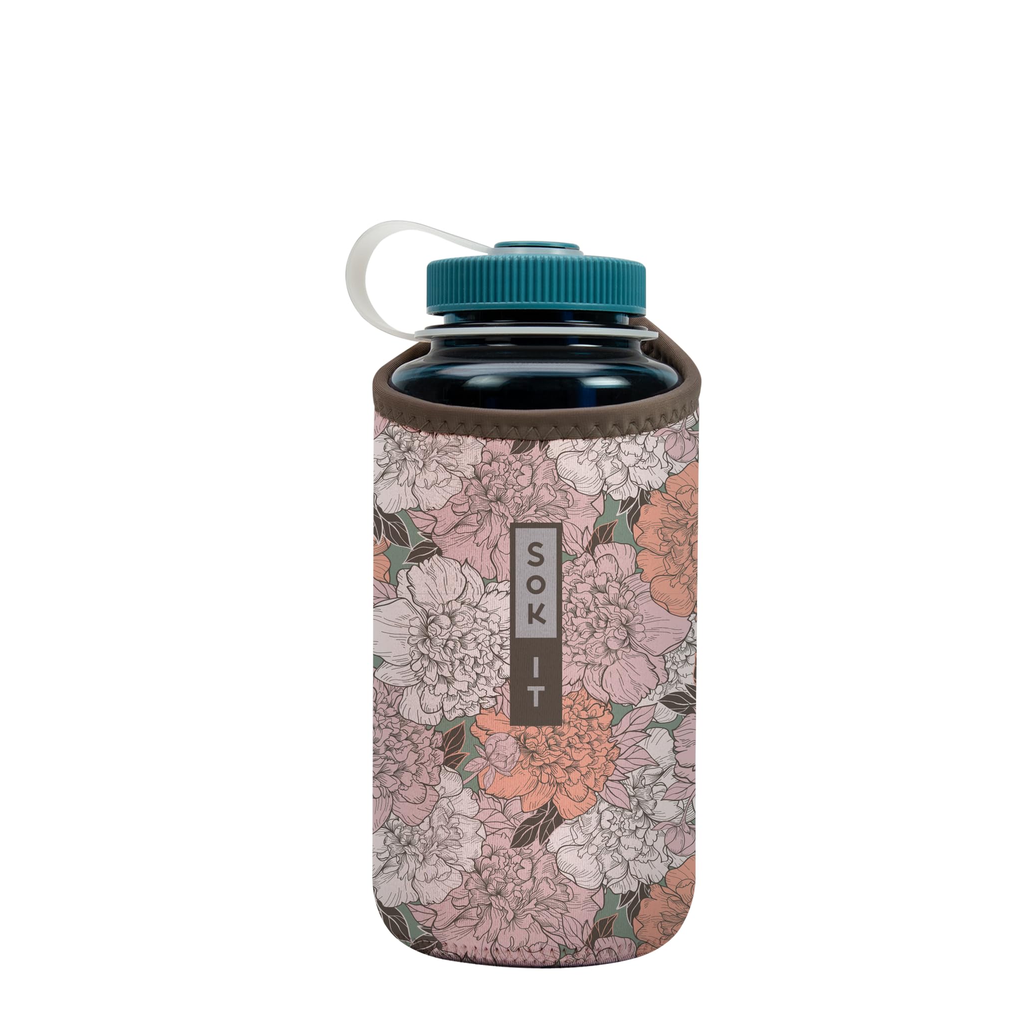 Sok It BotlSok Water Bottle Sleeve Insulated Neoprene Cover (Carnations, Fits 32oz Nalgene)