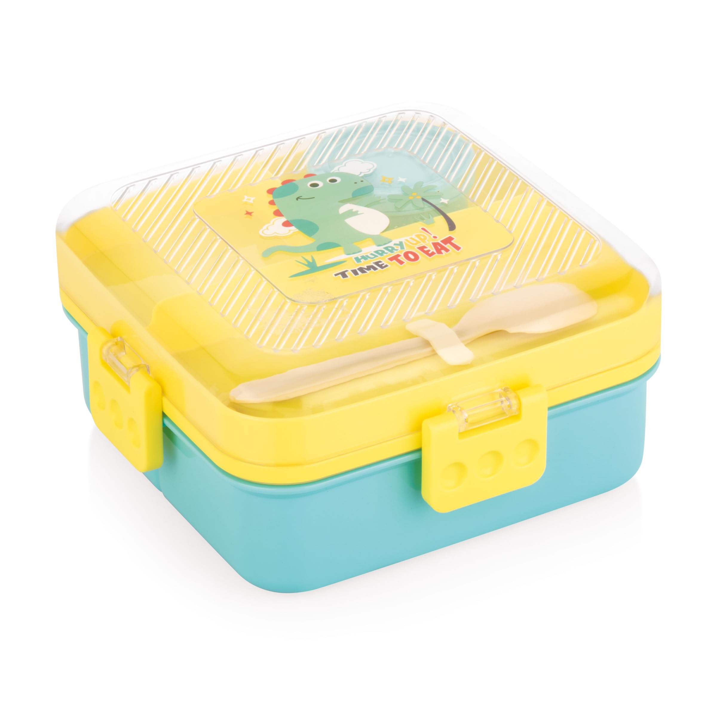 Attro My Lunch 2 Layer Plastic Lunch Box Comes With Fun Galaxy Astro Print, 1 Detachable Tray, 1 Small Container & 1 Spoon Ideal