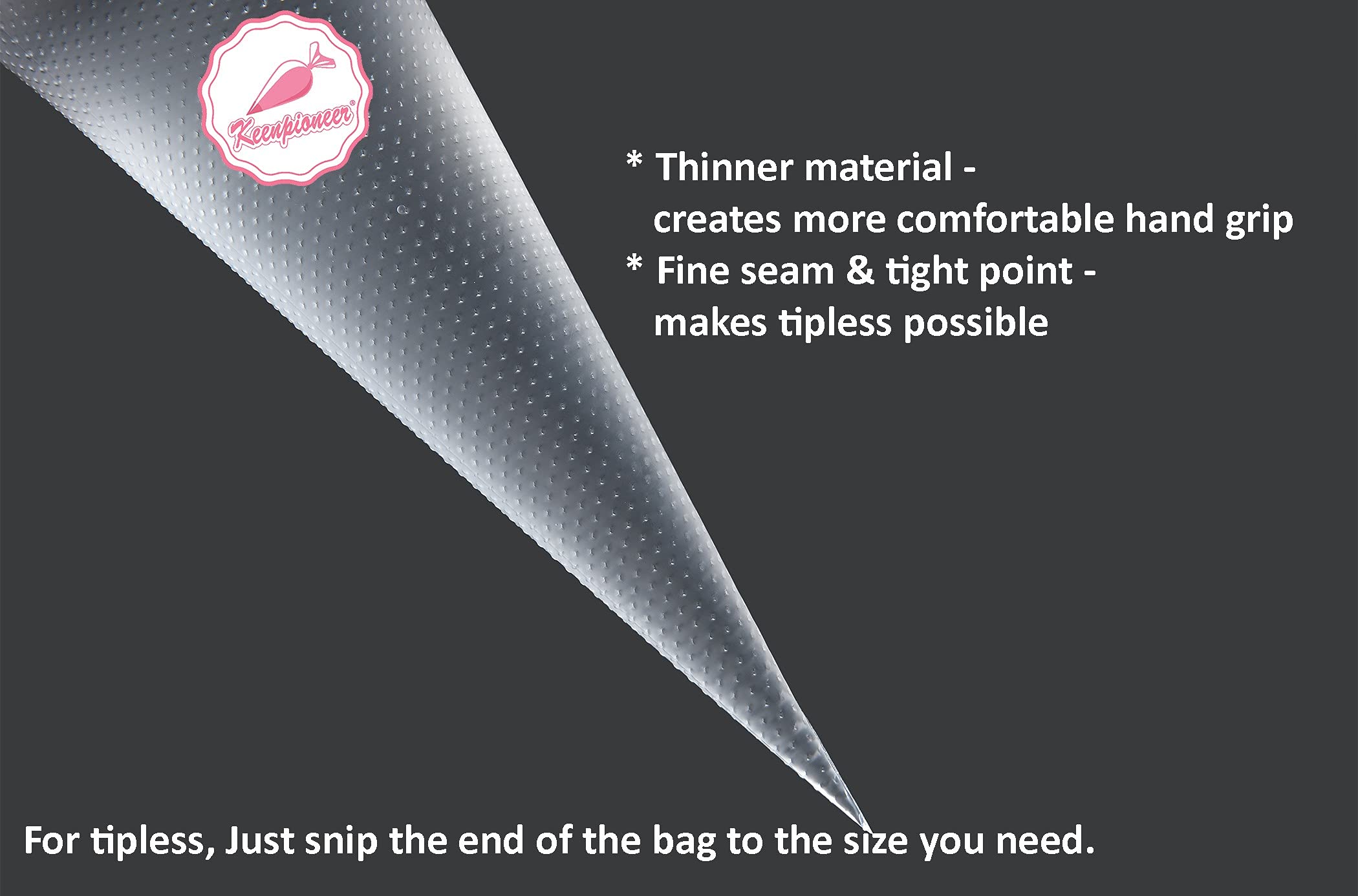 Keenpioneer Disposable Decorating & Pastry Bags 14'' Pack Of 100 (Clear)