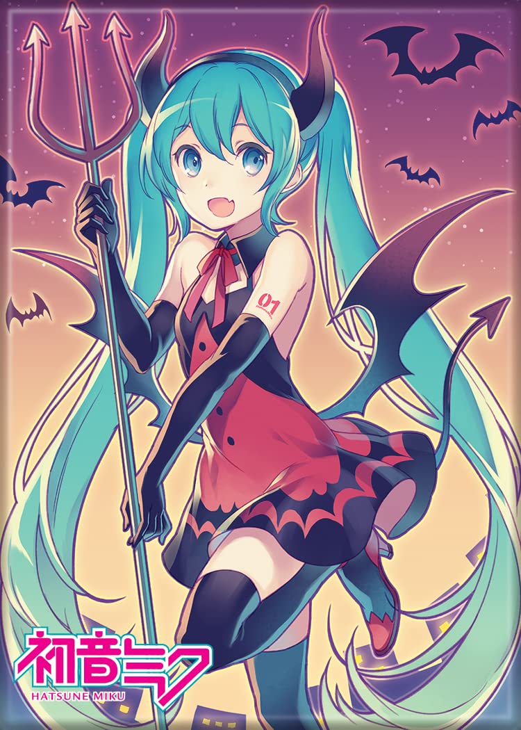 Ata-Boy Hatsune Miku Halloween 2.5'' X 3.5'' Magnet For Refrigerators And Lockers