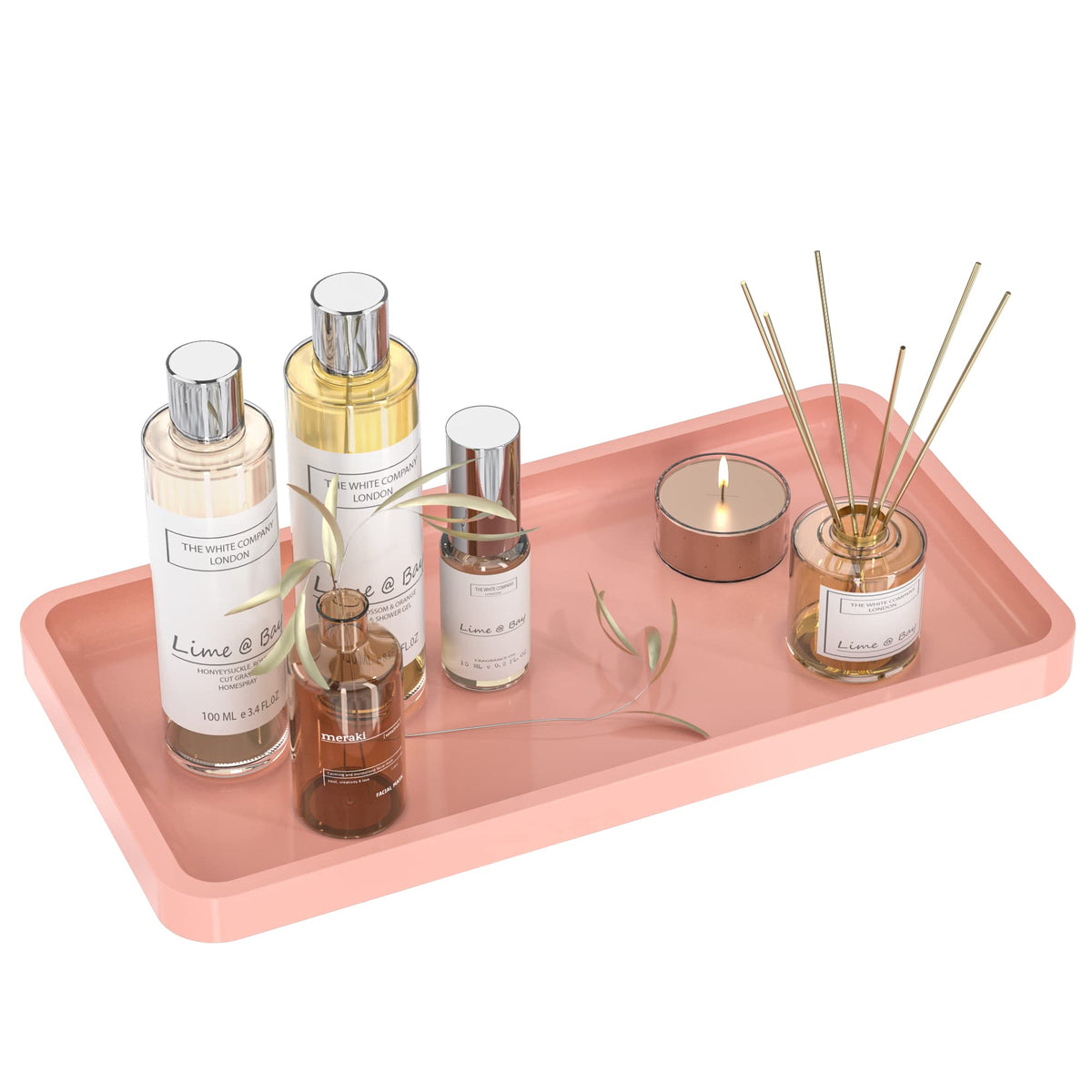 Bathroom Vanity Tray For Countertop - Bamboo Organizer Tray For Dresser Tops, Toilet, Perfume Small Decorative Tray Wood Tray Fo